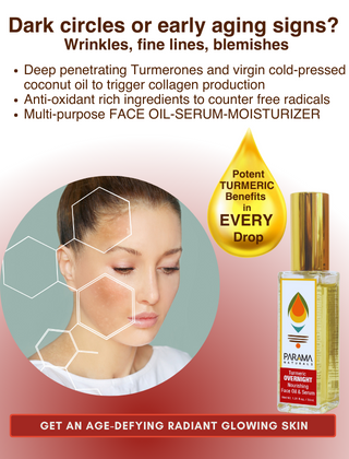 Parama Naturals Turmeric Overnight Face Oil & Serum Repair, 30ml.