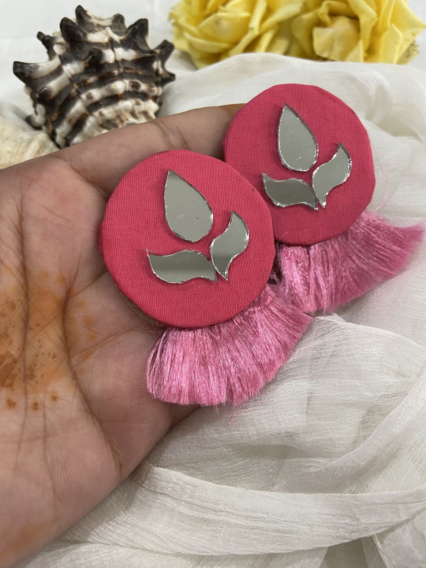 Gulabi-Mirror Handmade Earrings