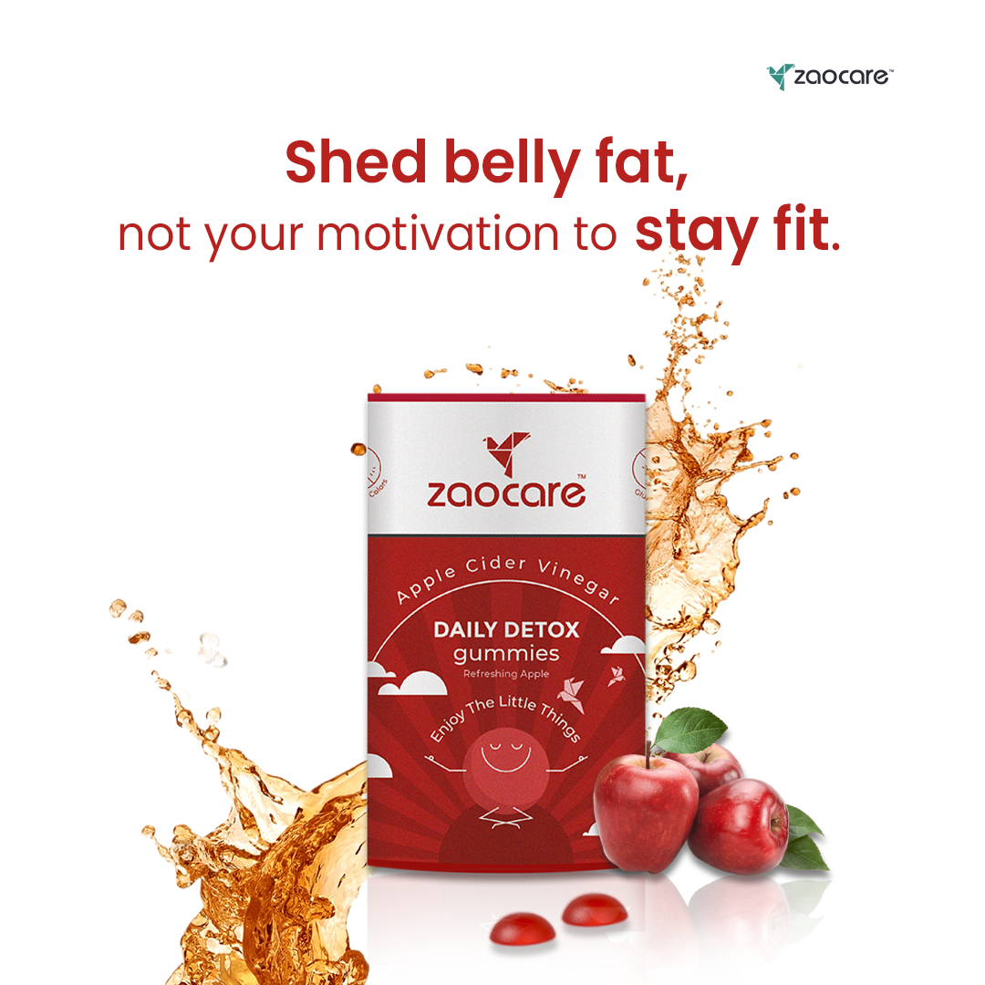 Zaocare Daily Detox Gummies For Fat Loss & Digestion|With Apple Cider Vinegar|100% Vegan