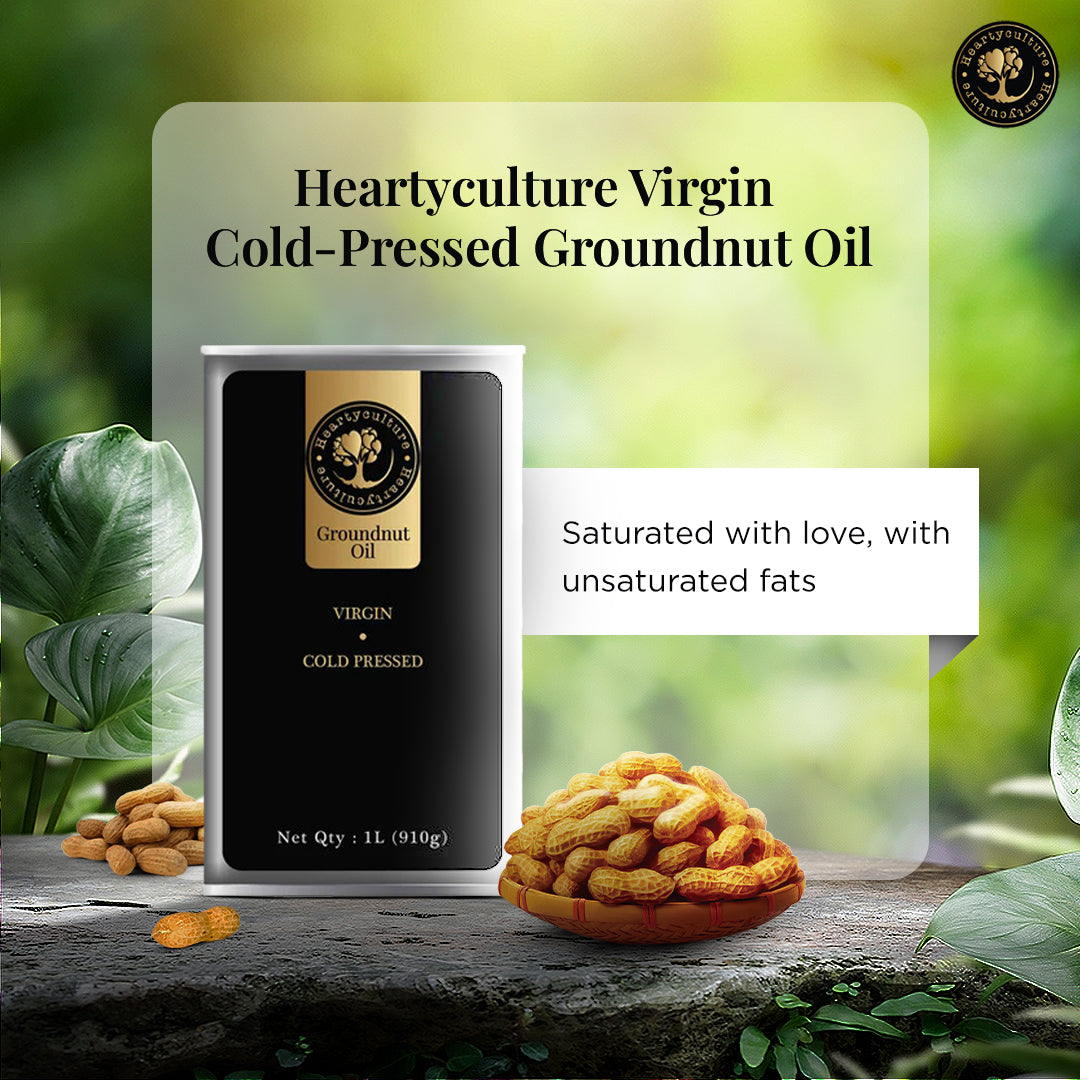 Heartyculture Cold Pressed Groundnut Oil - 1 Litre