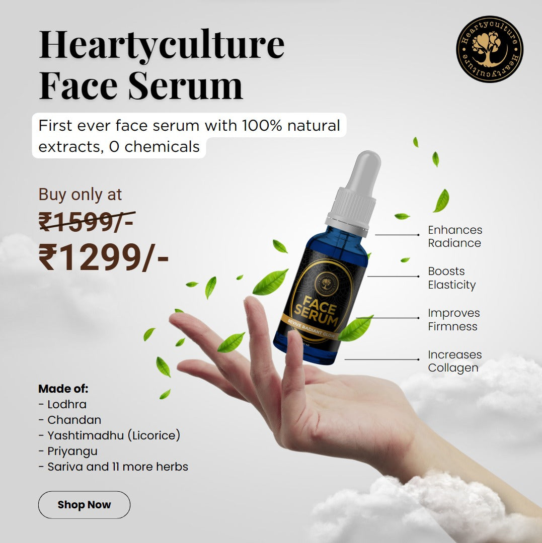 Heartyculture Face Serum Unleash Your Natural Radiance: Discover Heartyculture's 100% Natural Face Serum - 30ml