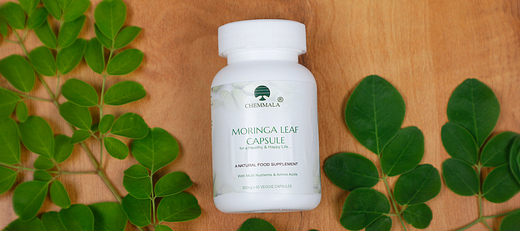 Chemmala Moringa Leaf Capsules 500mg | 60 Veg Capsules | 100% Pure Herbal Supplement