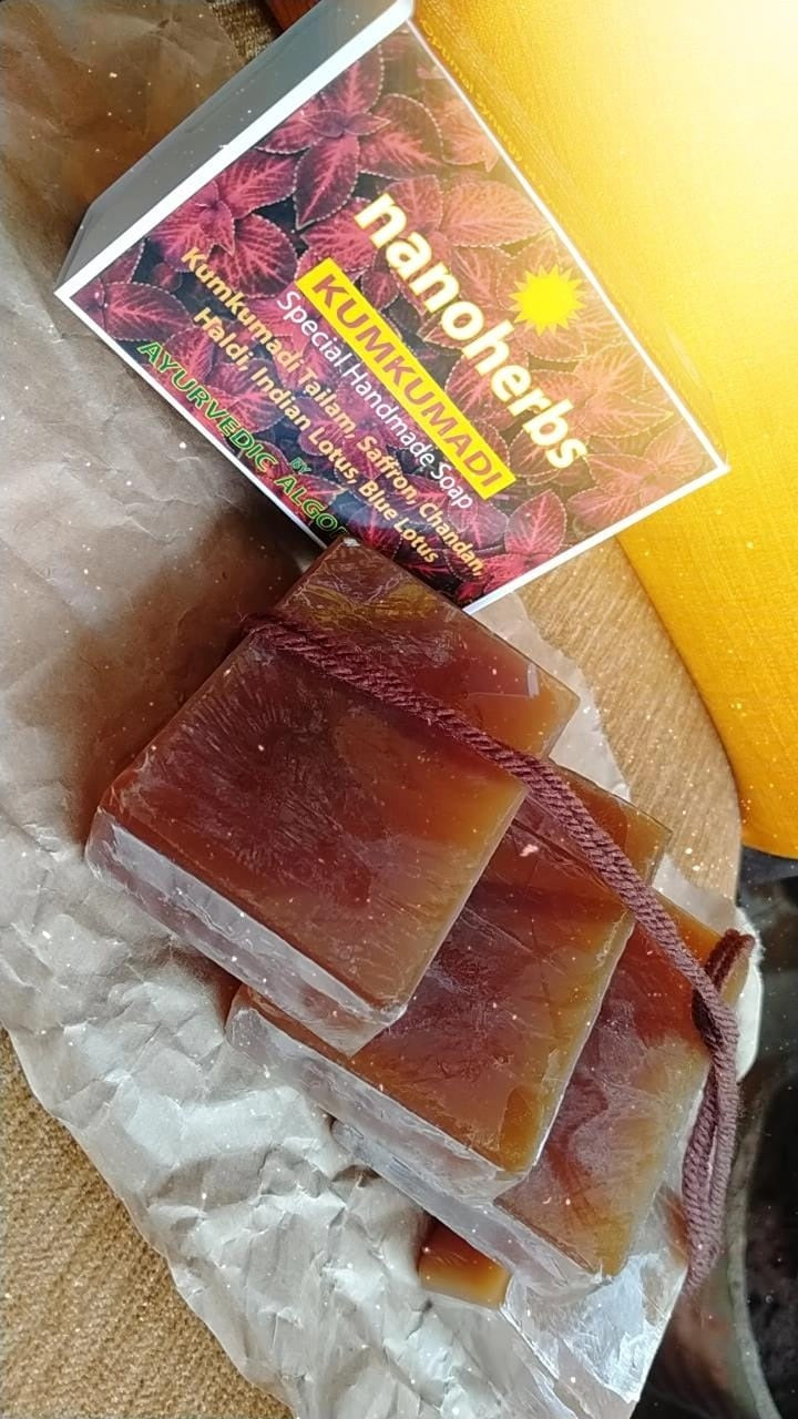 NANOHERBS KUMKUMADI (SPECIAL HANDMADE AYURVEDIC SOAP) Set of 3+ 1 FREE