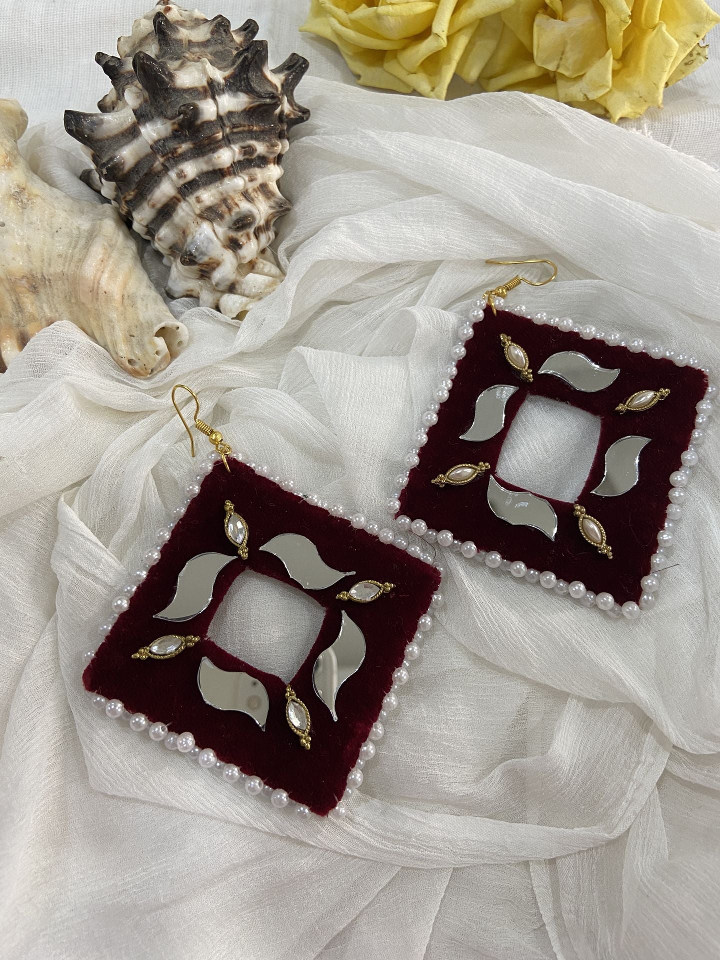 Laadli Handmade- Roop- Mirror Handmade Earrings