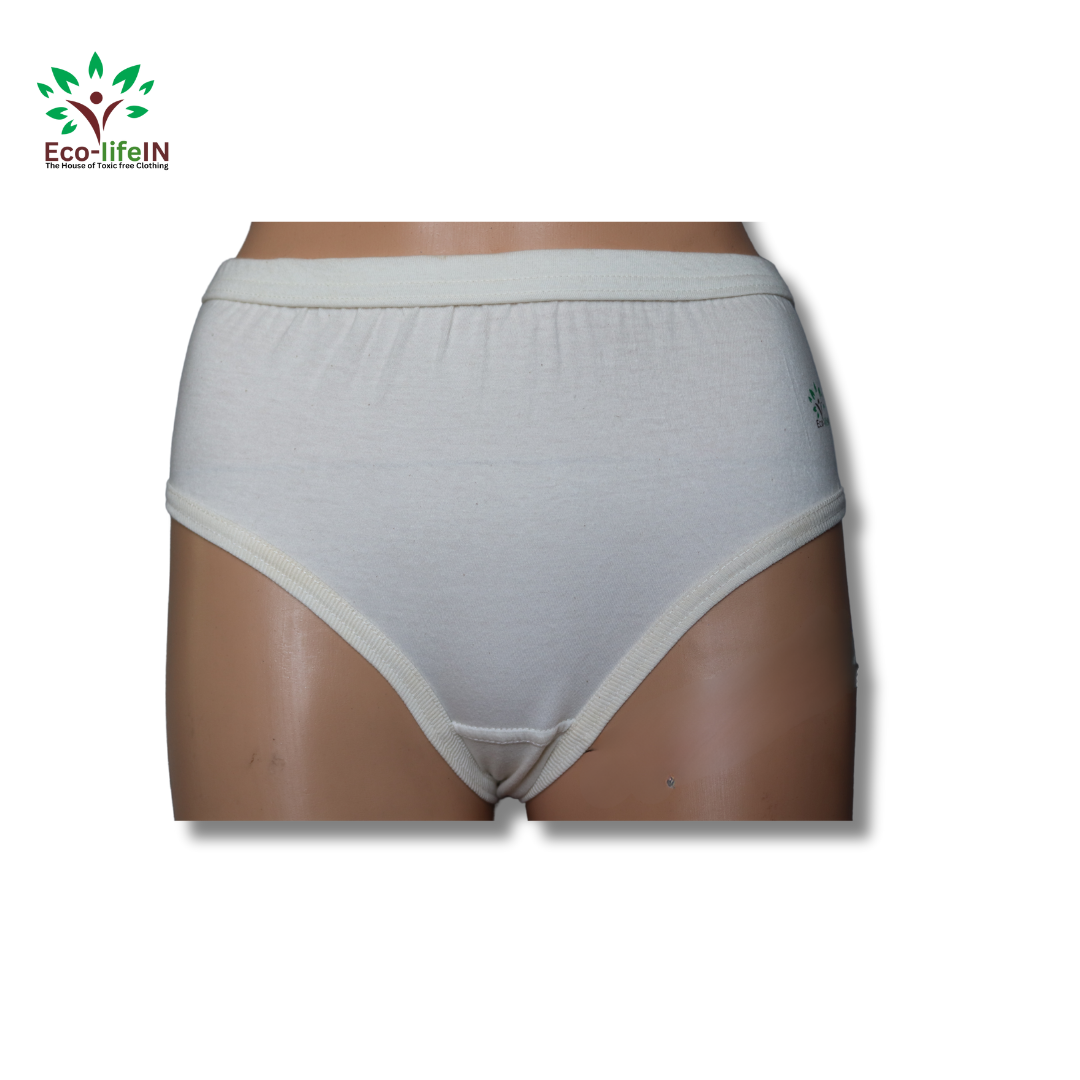 Eco-Life Women's Undyed and unbleached cotton panty - 3 piece pack