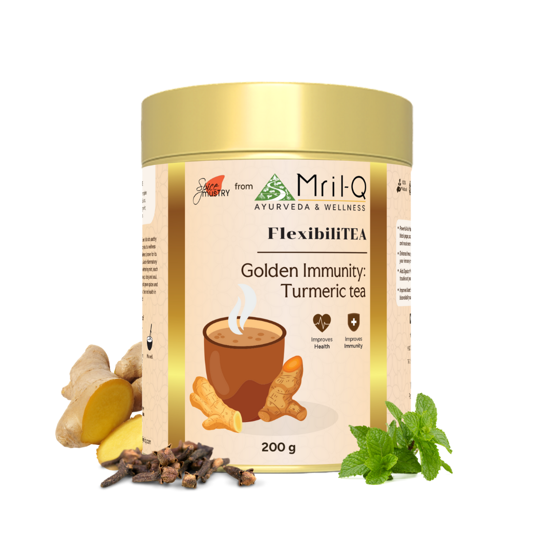 MrilQ FlexibiliTEA | Turmeric Drink | Immunity Booster & Anti-Inflammatory | Detox & Digestive Support | Daily Wellness Ritual