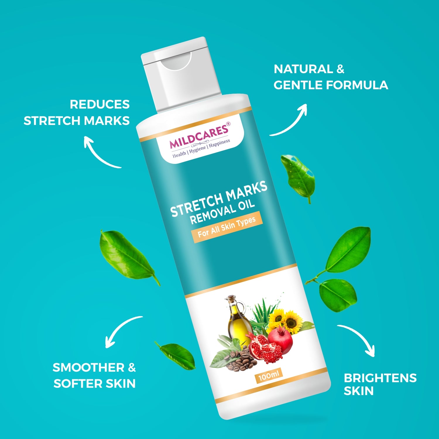 Mildcares Stretch Mark Removal Oil (100ml) With Goodness of Sunflower Oil, Vitamin C