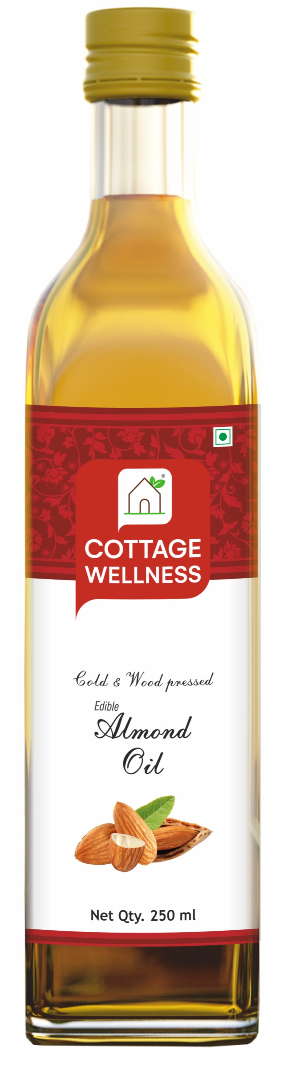Cottage Wellness Almond oil Cold and Wood Pressed Edible 250 ml