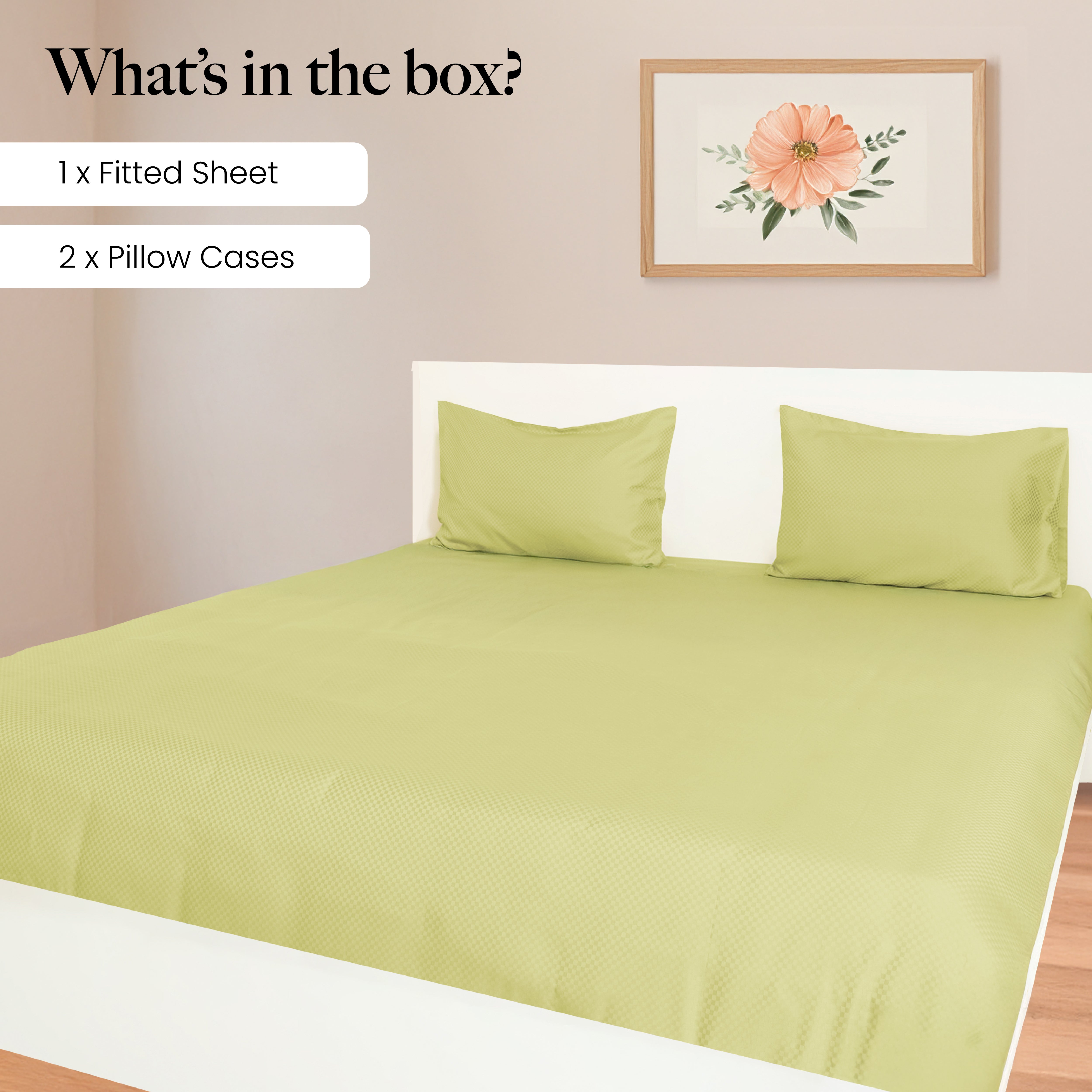 400 TC, 5mm Checks, Vegan Silk Blend Bedsheet Set & Duvet Cover