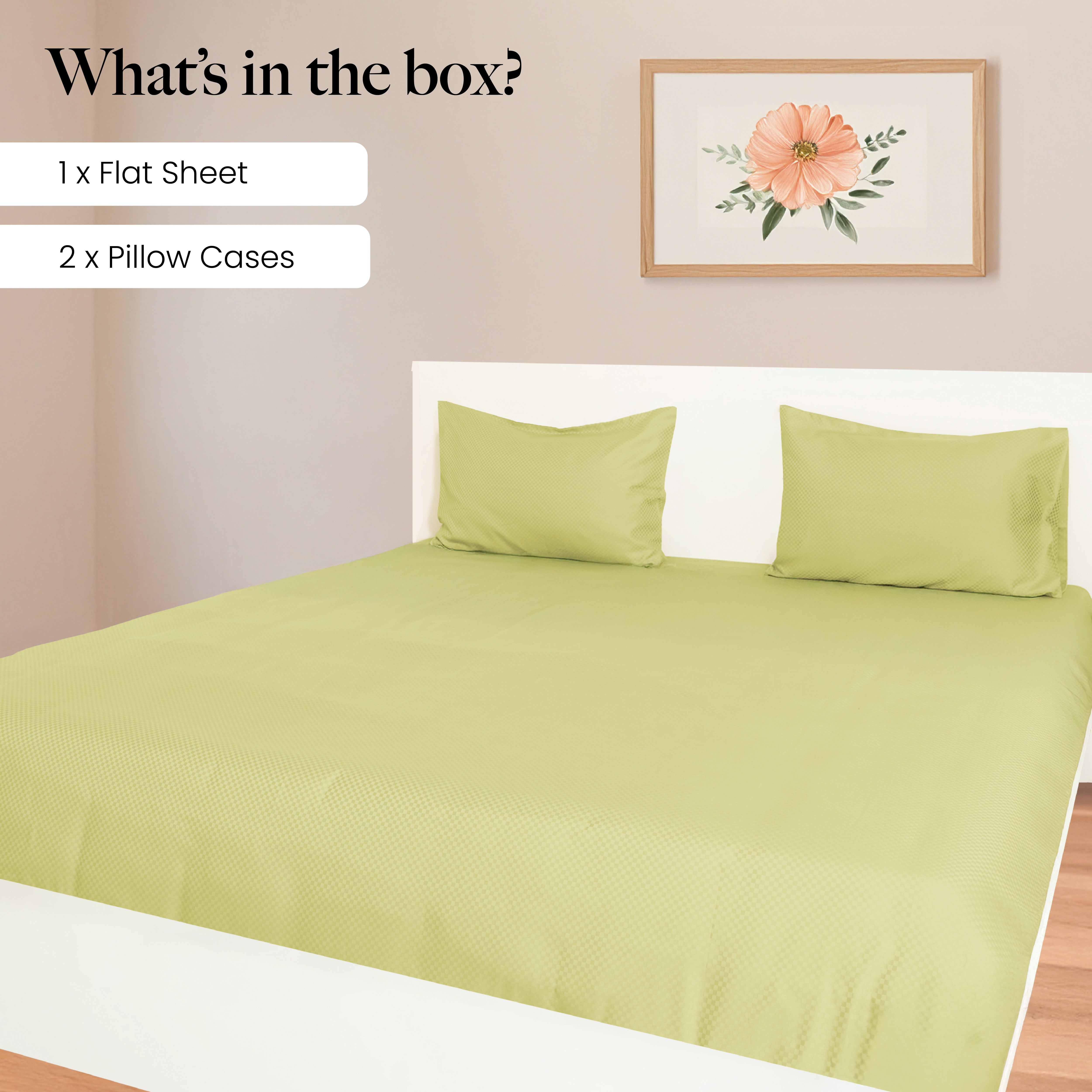 400 TC, 5mm Checks, Vegan Silk Blend Bedsheet Set & Duvet Cover