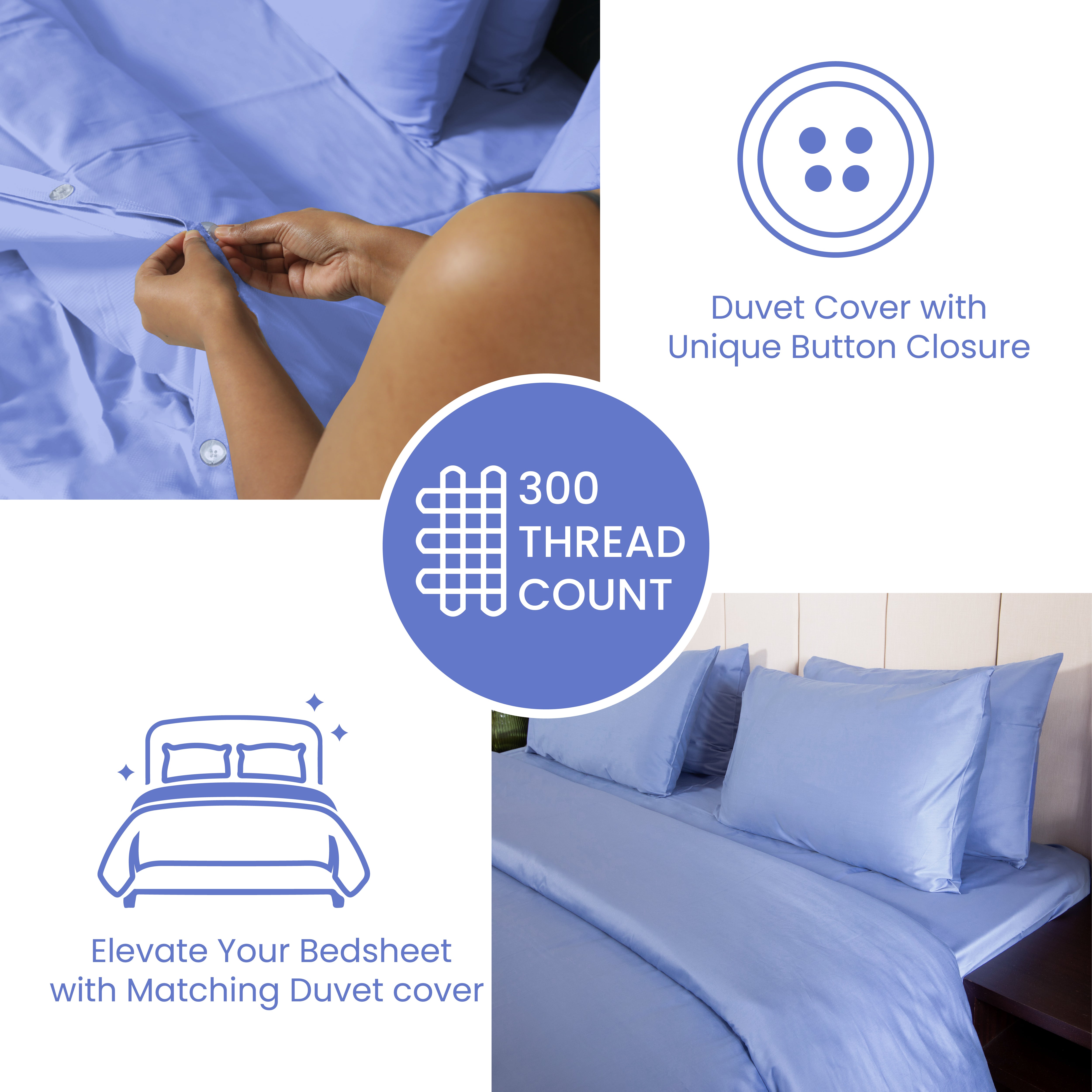 Pale Iris, 300TC Bedsheet Set