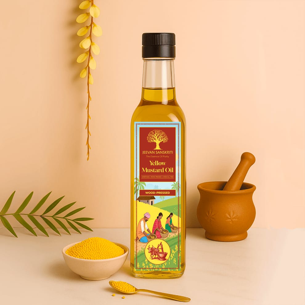 JEEVAN SANSKRITI WOODPRESSED YELLOW MUSTARD OIL (5 LITER)