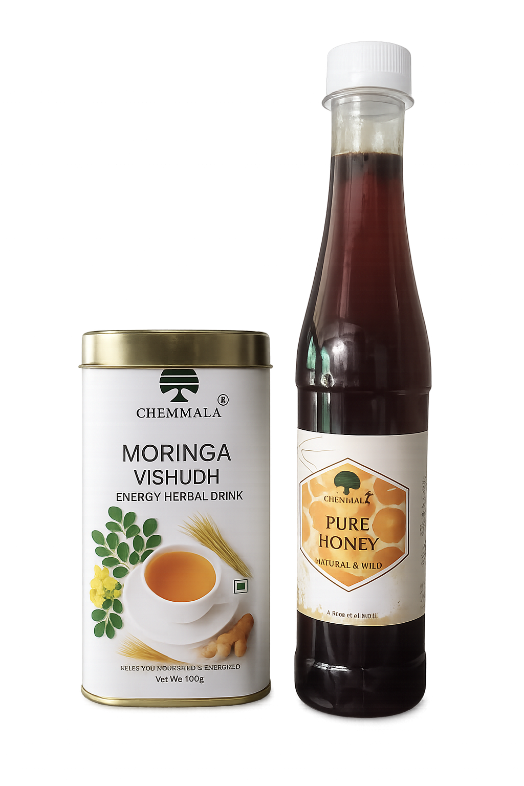 Chemmala Moringa Vishudh Herbal Detox Drink with Pure Wild Honey | Natural Energy & Wellness Tea
