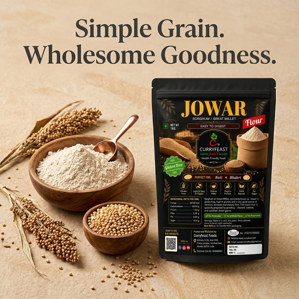 Curryfeast Jowar Flour / Jawar Aata / Sorghum Millet Flour / Gluten Free /Healthy aata / 1 Kg