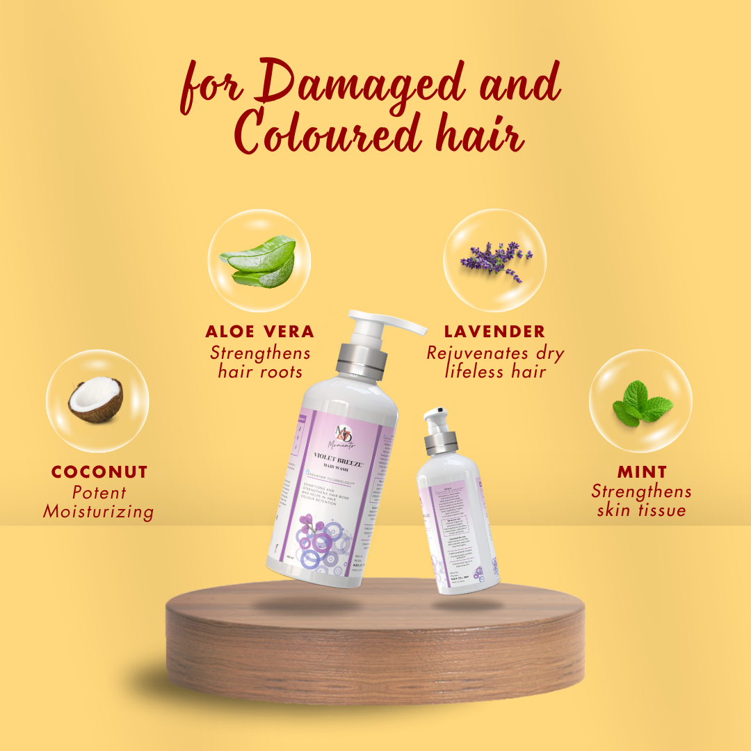 MrilQ Violet Breeze | Conditioning Shampoo | Dry, Curly, Chemically Treated Hair | Sulphate, Paraben & SLS Free