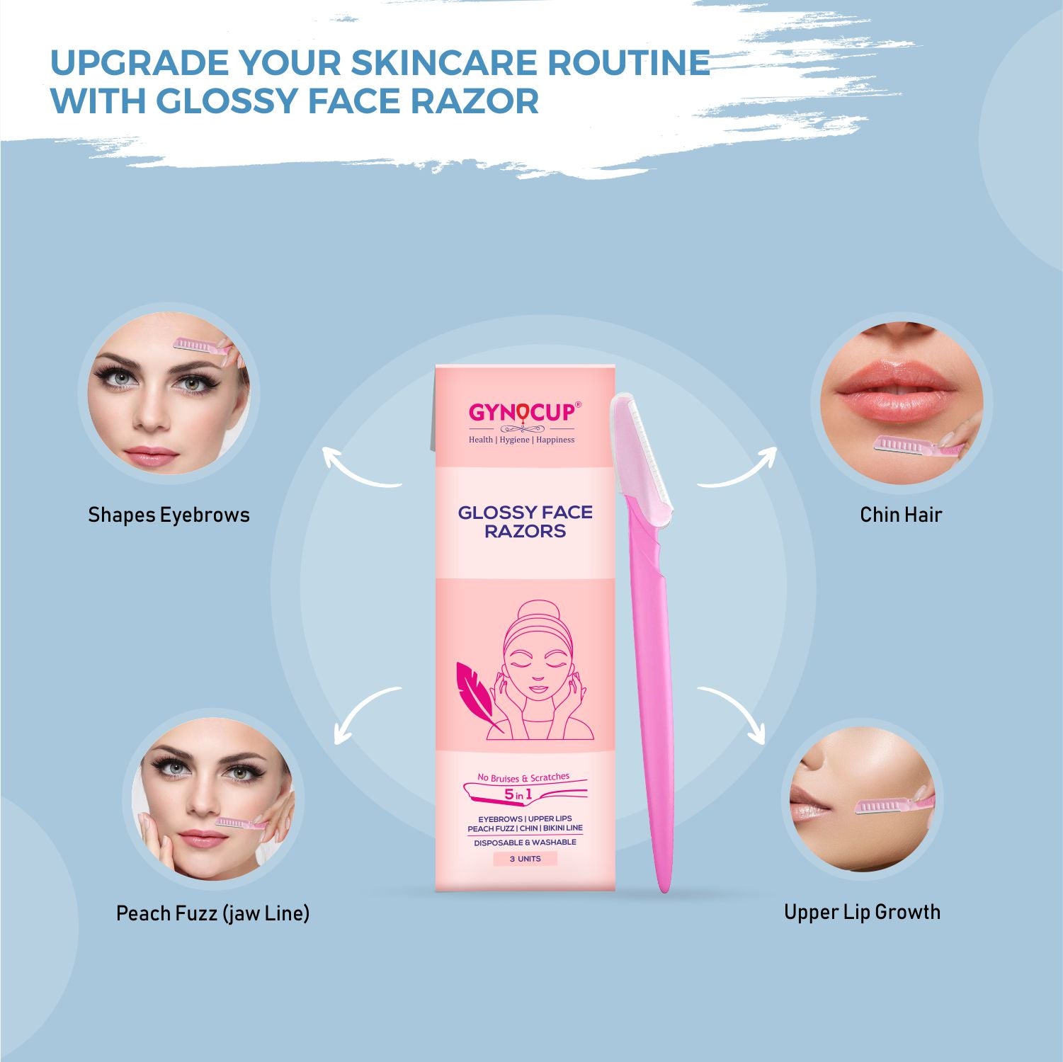 Gynocup Glossy Face Razor for Women