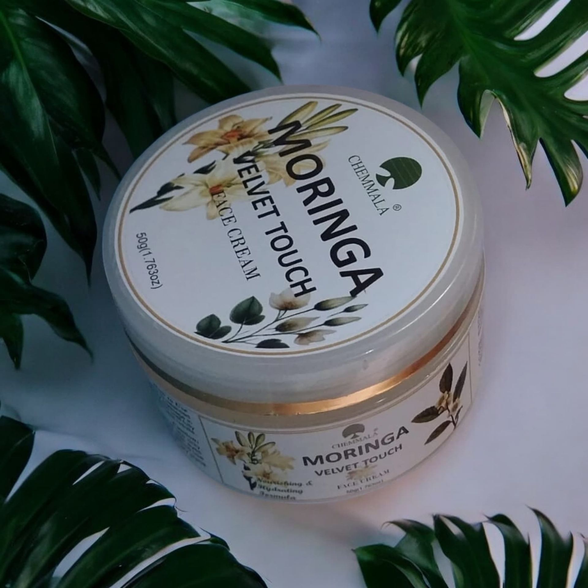 Chemmala Moringa Velvet Touch Face Cream | Deep Hydration & Natural Glow | With Aloe Vera, Jojoba & Vitamin E
