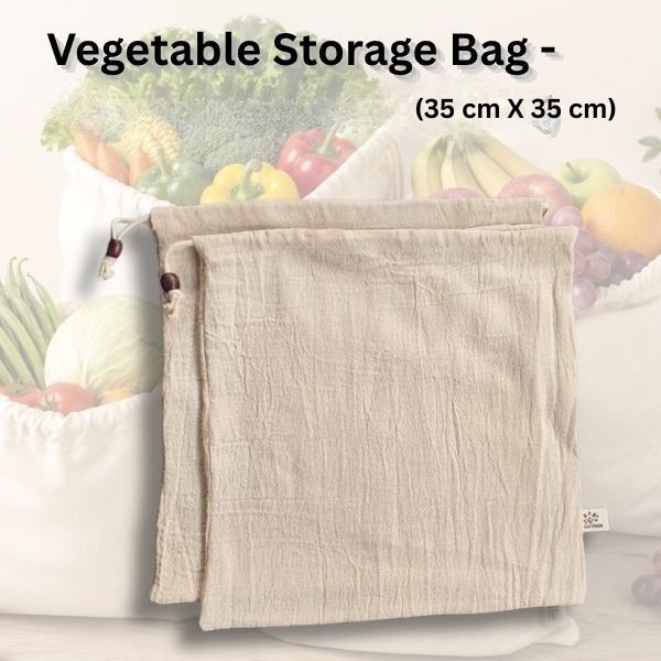 Eco-life Vegetable Storage Cotton Bag - Pack of 10 Bags