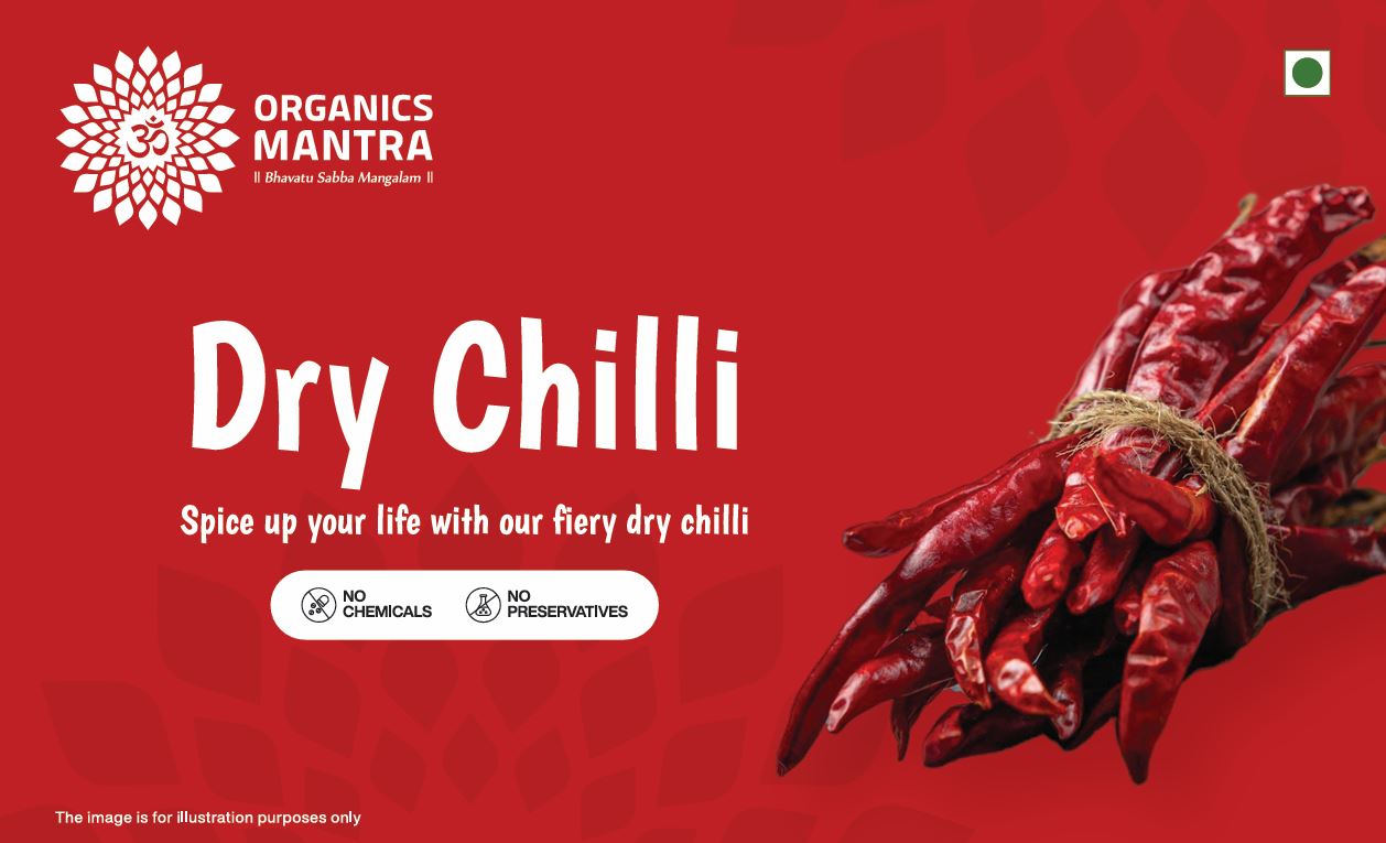 Organics Mantra Dry Red Chilli Whole - 100 gms