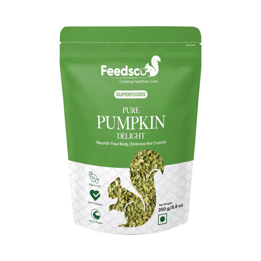 Feedsco Pure Pumpkin Delight Pumpkin Seeds | Diet Food |250 Gms (Pack of 1)
