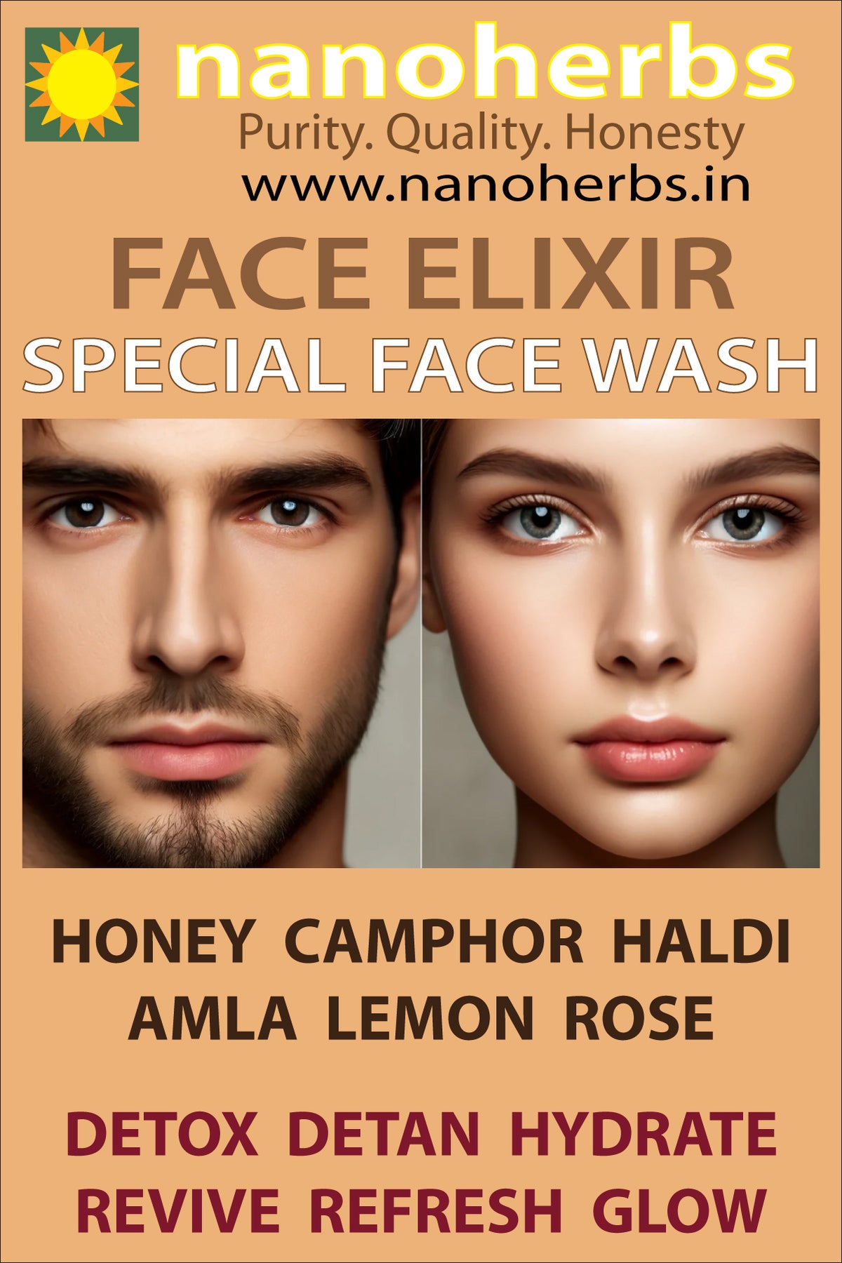 NANOHERBS FACELIXIR (SPECIAL HANDMADE AYURVEDIC FACEWASH) Set of 5 + 1 FREE