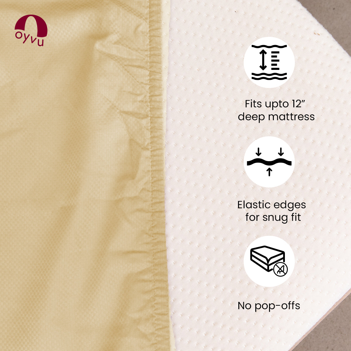 Almond Buff, 300TC, Microchecks Bedsheet Set