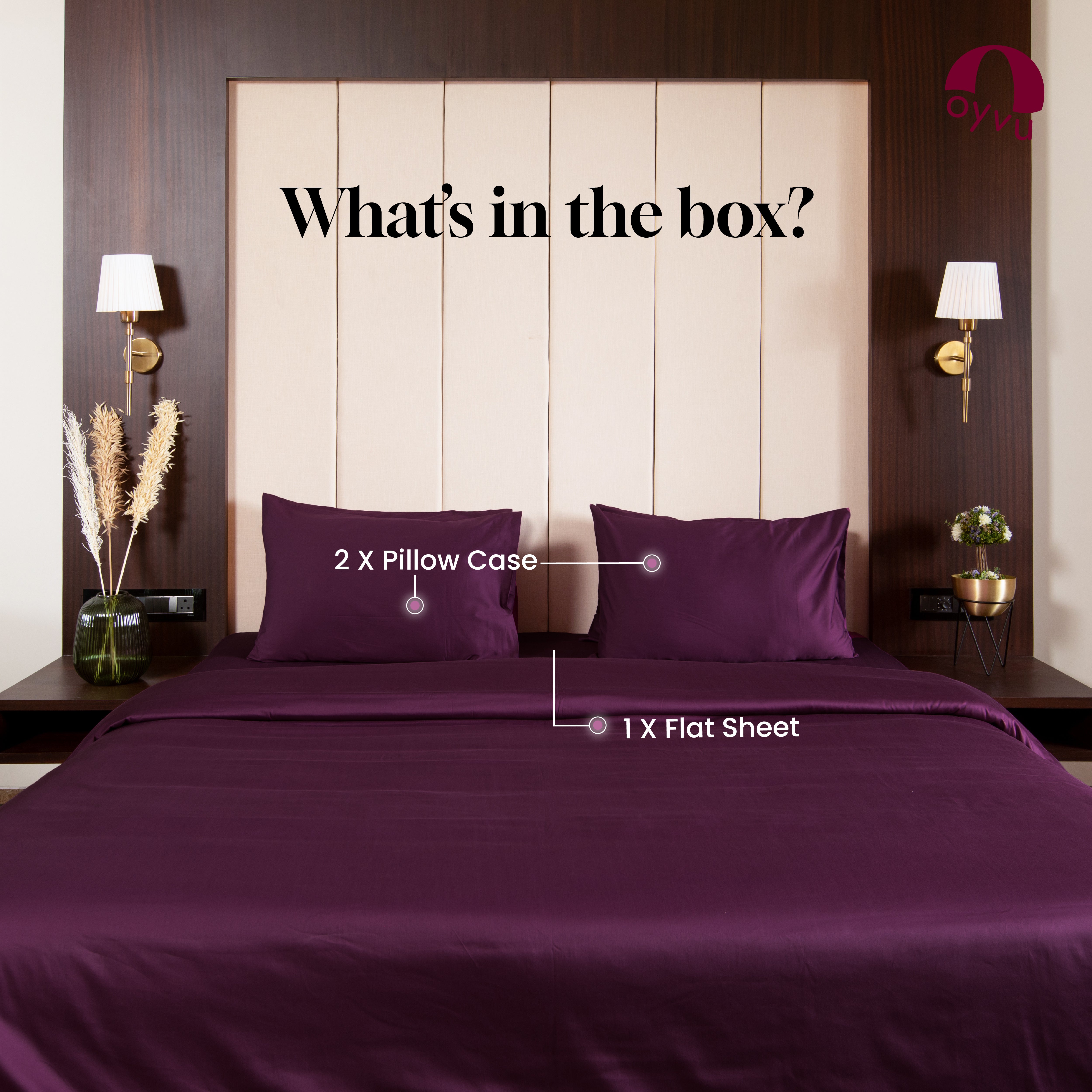 Grape Kiss, 300TC Bedsheet Set