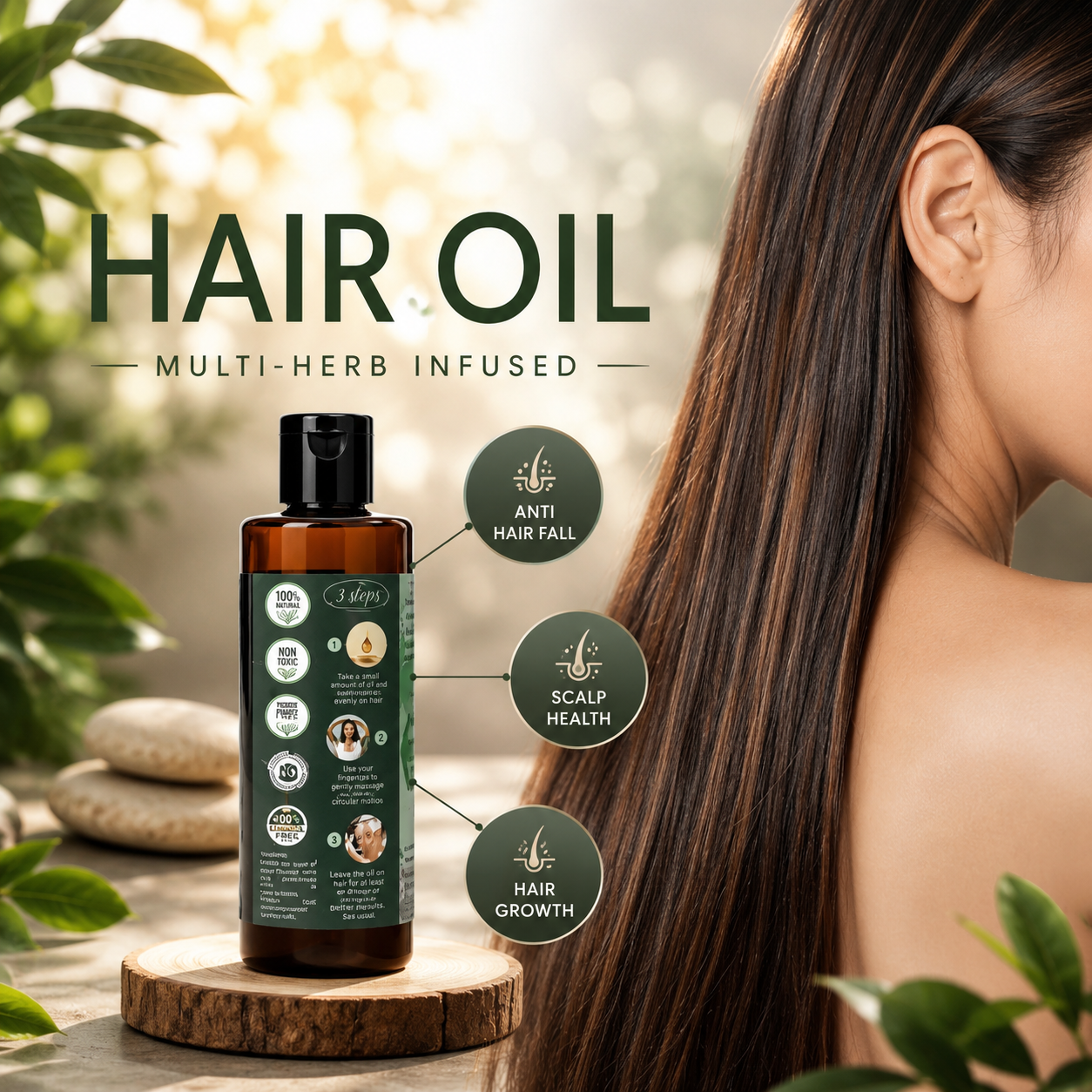 Naturalief Multi-Herb Infused Hair Oil – Natural Blend for Hair Growth & Scalp Nourishment