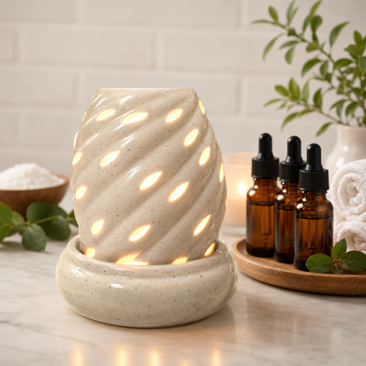 Naturalief Electric Ceramic Aroma Diffuser β Premium Essential Oil Diffuser for Home & Office