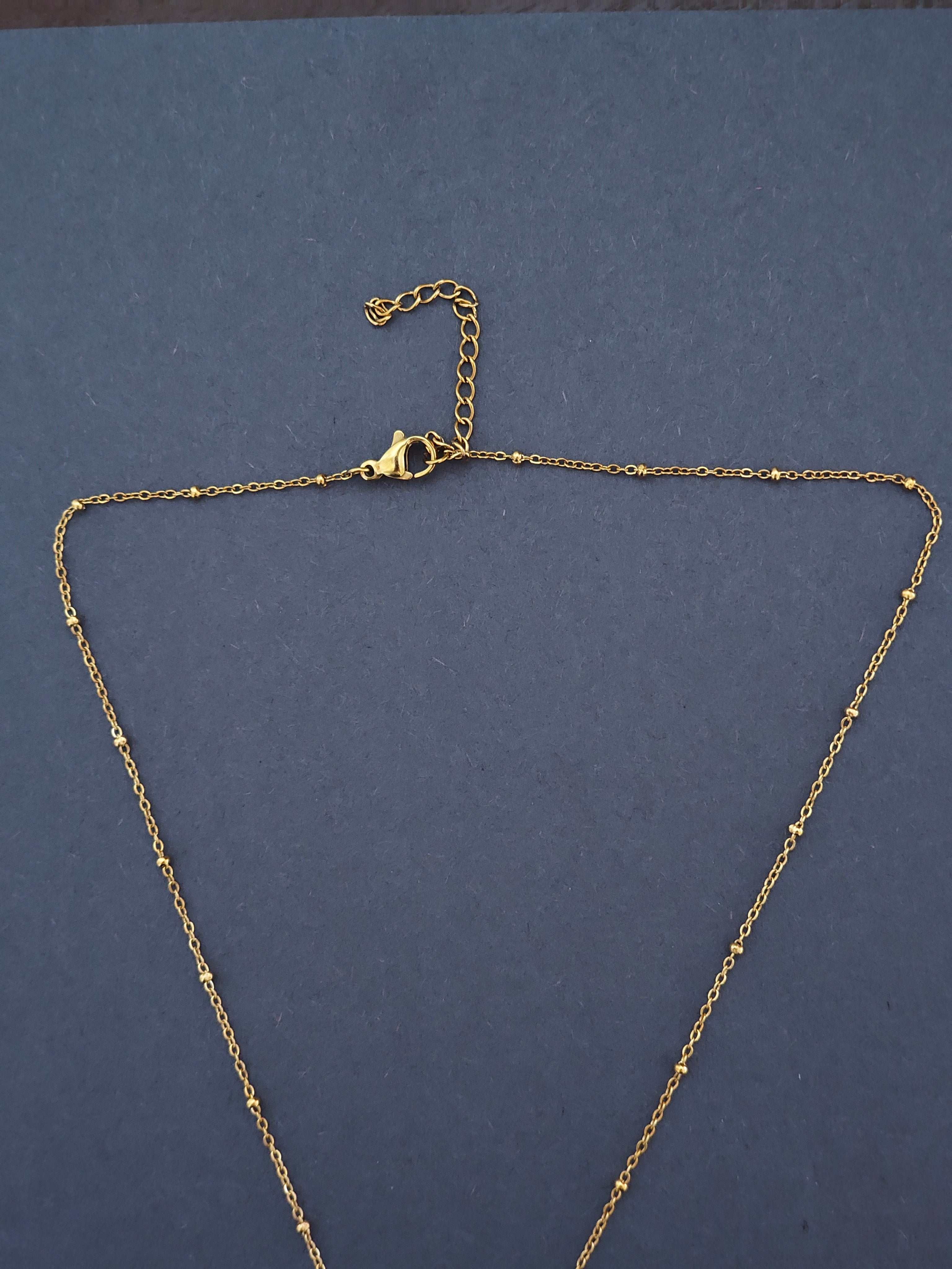 BeYoou.Bling Anti-Tarnish Waterproof Stainless Steel Ribbon Bow Pendant Necklace