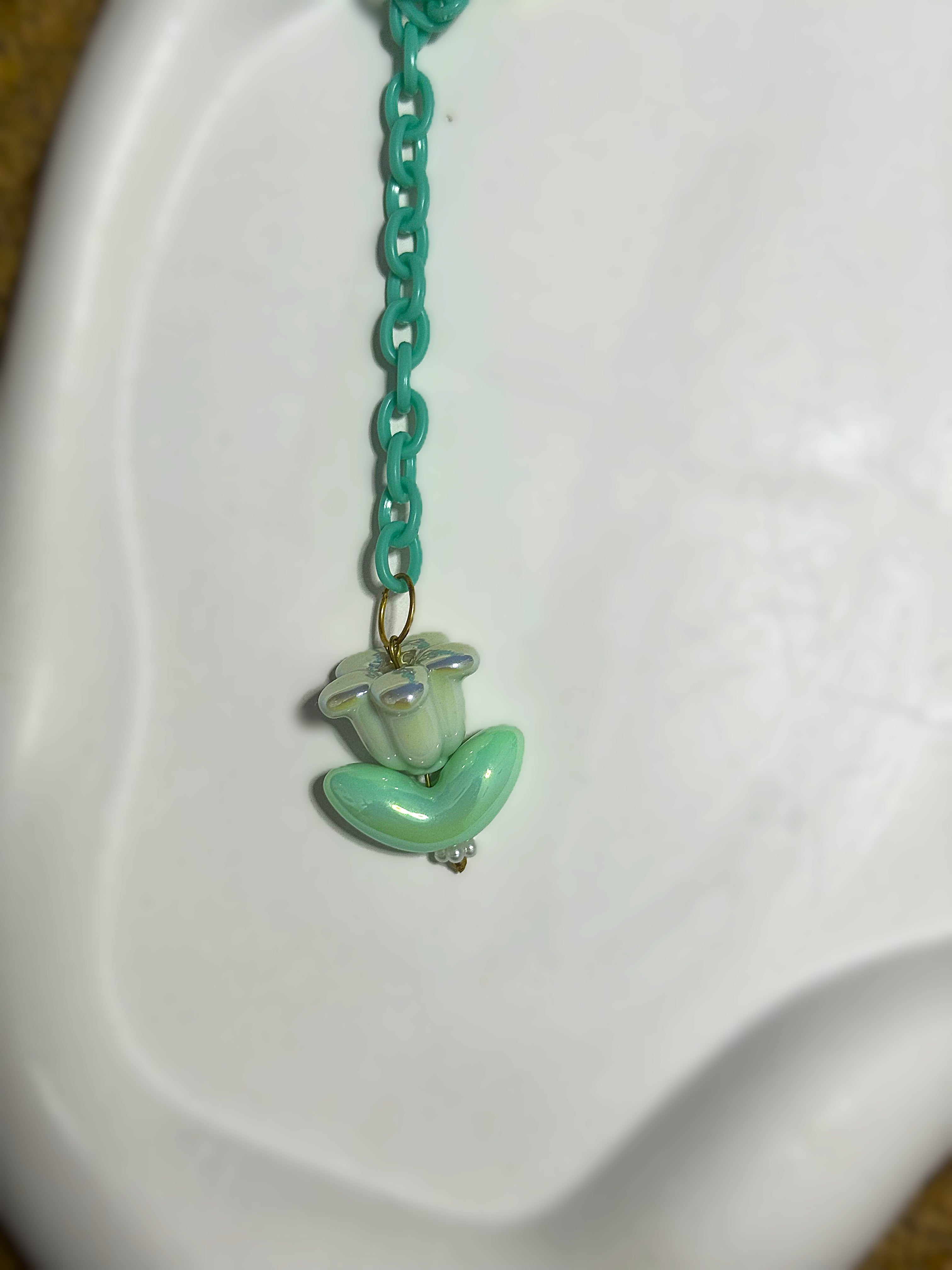 BeYoou.Bling Handcrafted Premium Limited-edition Kawaii Mint Green Teddy Bear Acrylic Keychain/Bag Charm