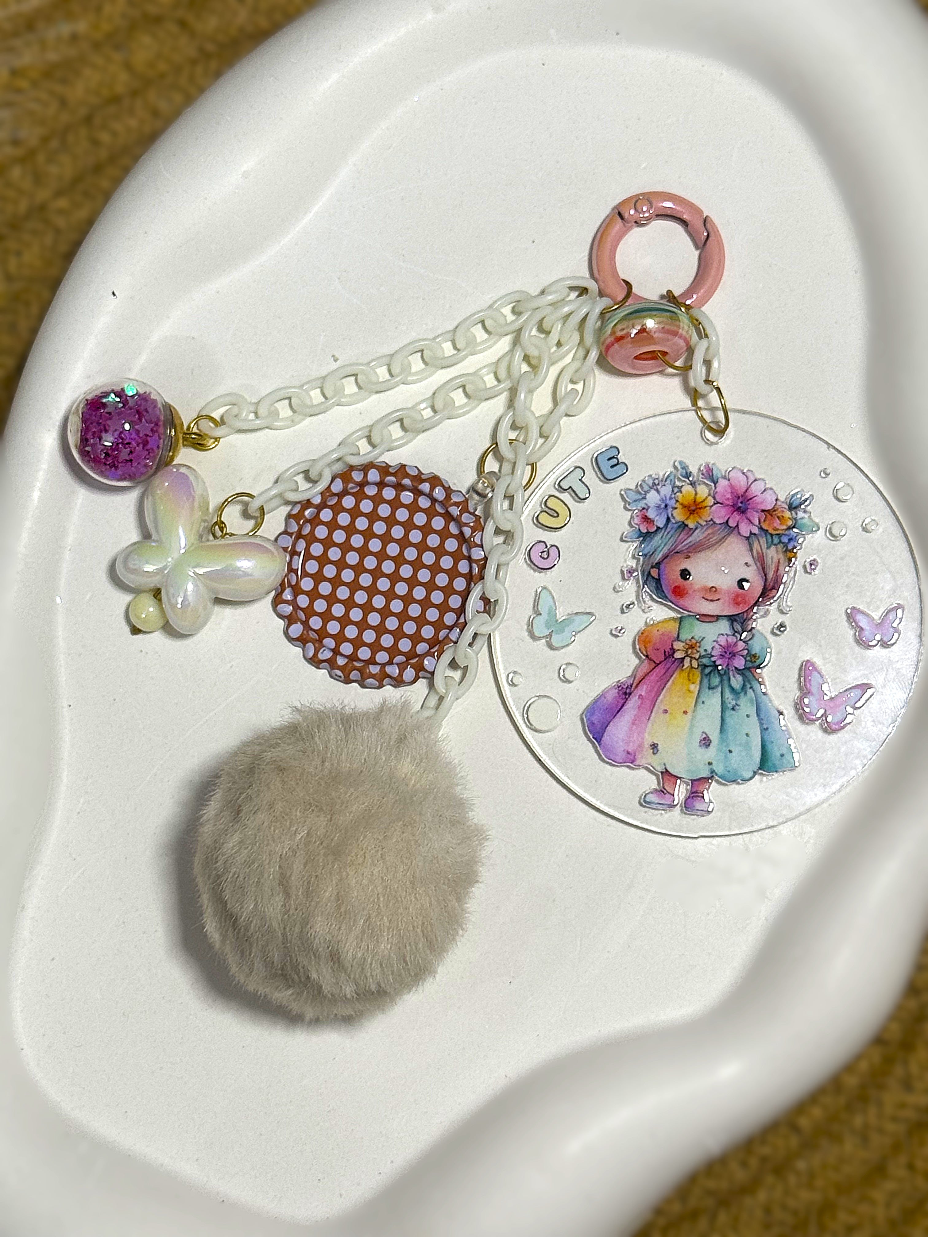 BeYoou.Bling Handcrafted Premium Limited-edition Kawaii Pastel Fairy Acrylic Keychain/Bag Charm