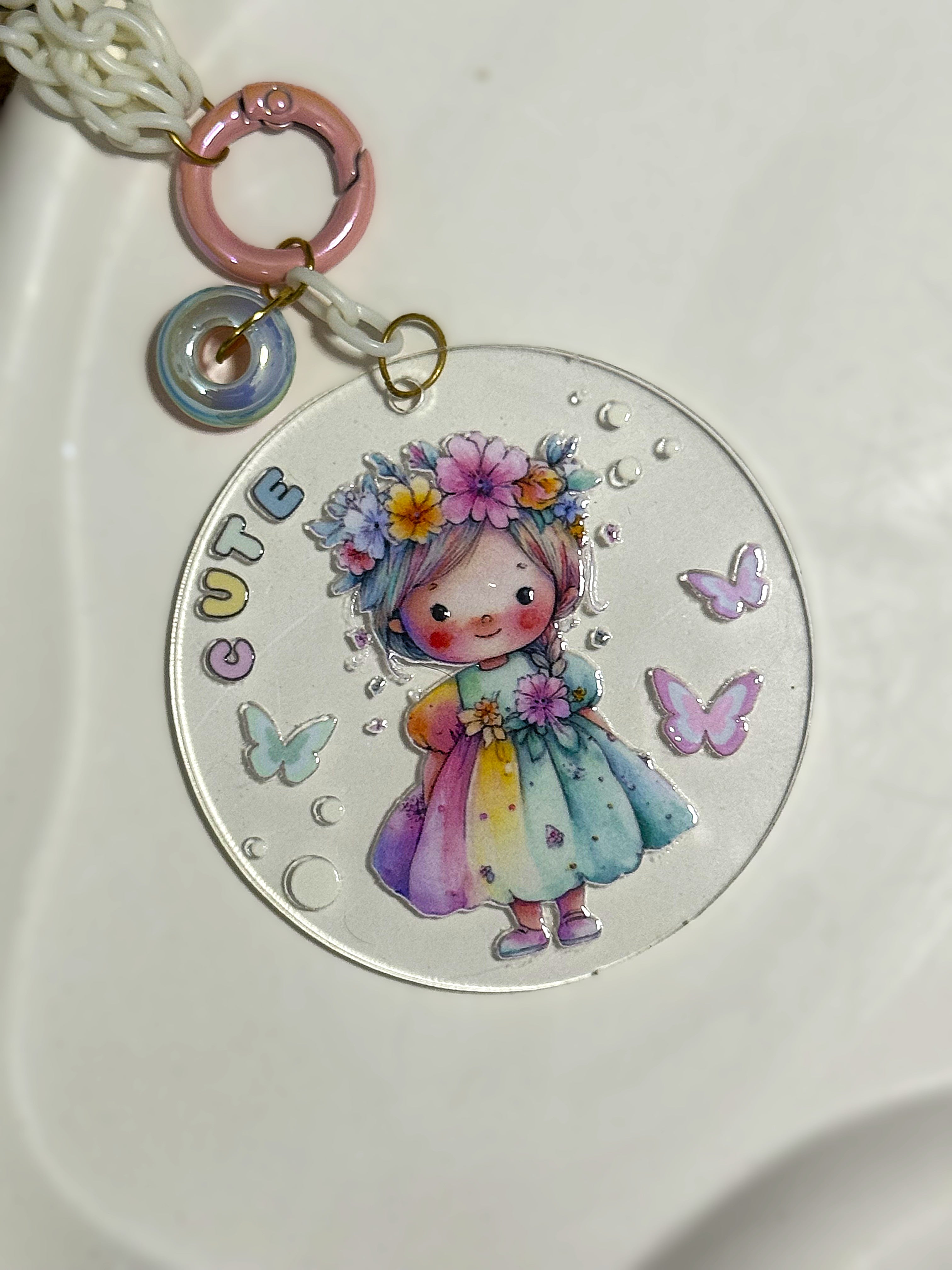 BeYoou.Bling Handcrafted Premium Limited-edition Kawaii Pastel Fairy Acrylic Keychain/Bag Charm
