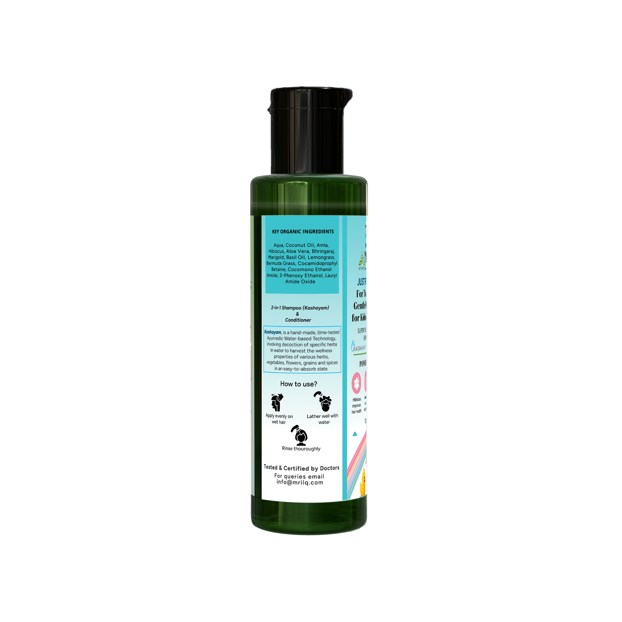 MrilQ Just for Kids | Mild Conditioning Shampoo | Daily Use |No Tears | Heals Itchy Scalp & Cradle Cap | Sulphate, Paraben & SLS Free