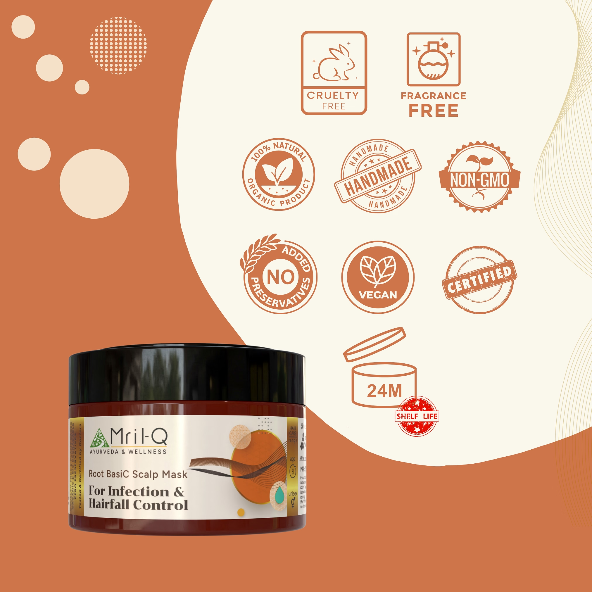 MrilQ Root Basic | Hair Mask | Heals Scalp Infection | Controls Wet Dandruff | Control Hair fall | Nourishes Hair