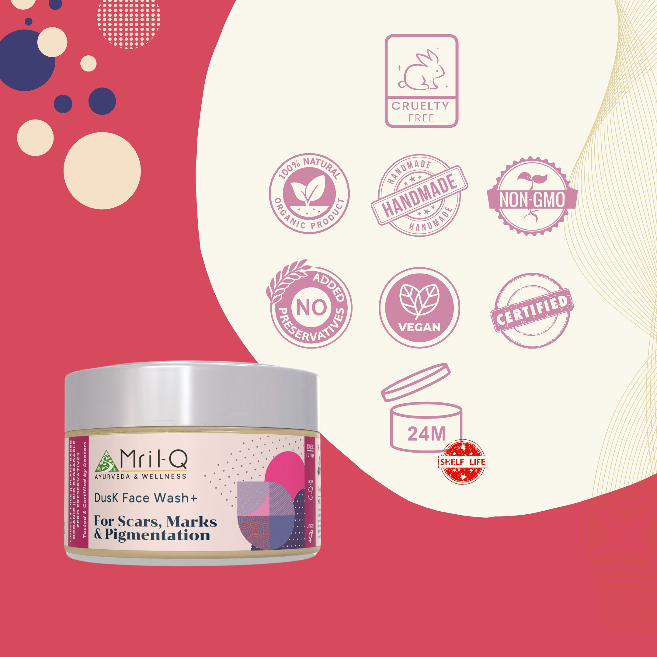 MrilQ Dusk Face Wash Plus | Scars, Marks & Pigmentation | Severe Acne | Oily, Sensitive, Combination Skin