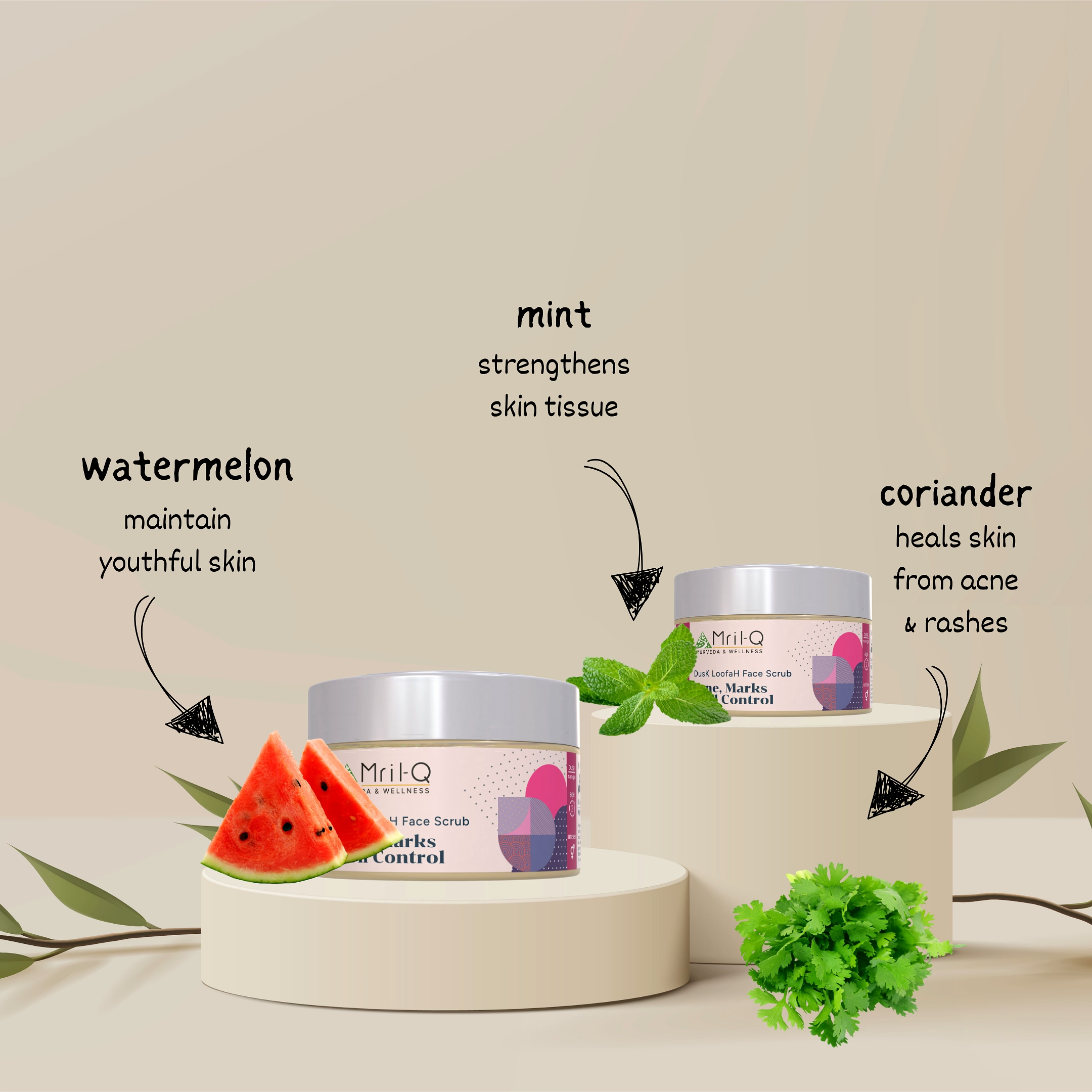 MrilQ Dusk Face Loofah | Exfoliator & Scrub | Acne, Pimple, Scars, Marks & Oil Control | Sensitive, Oily, Combination skin