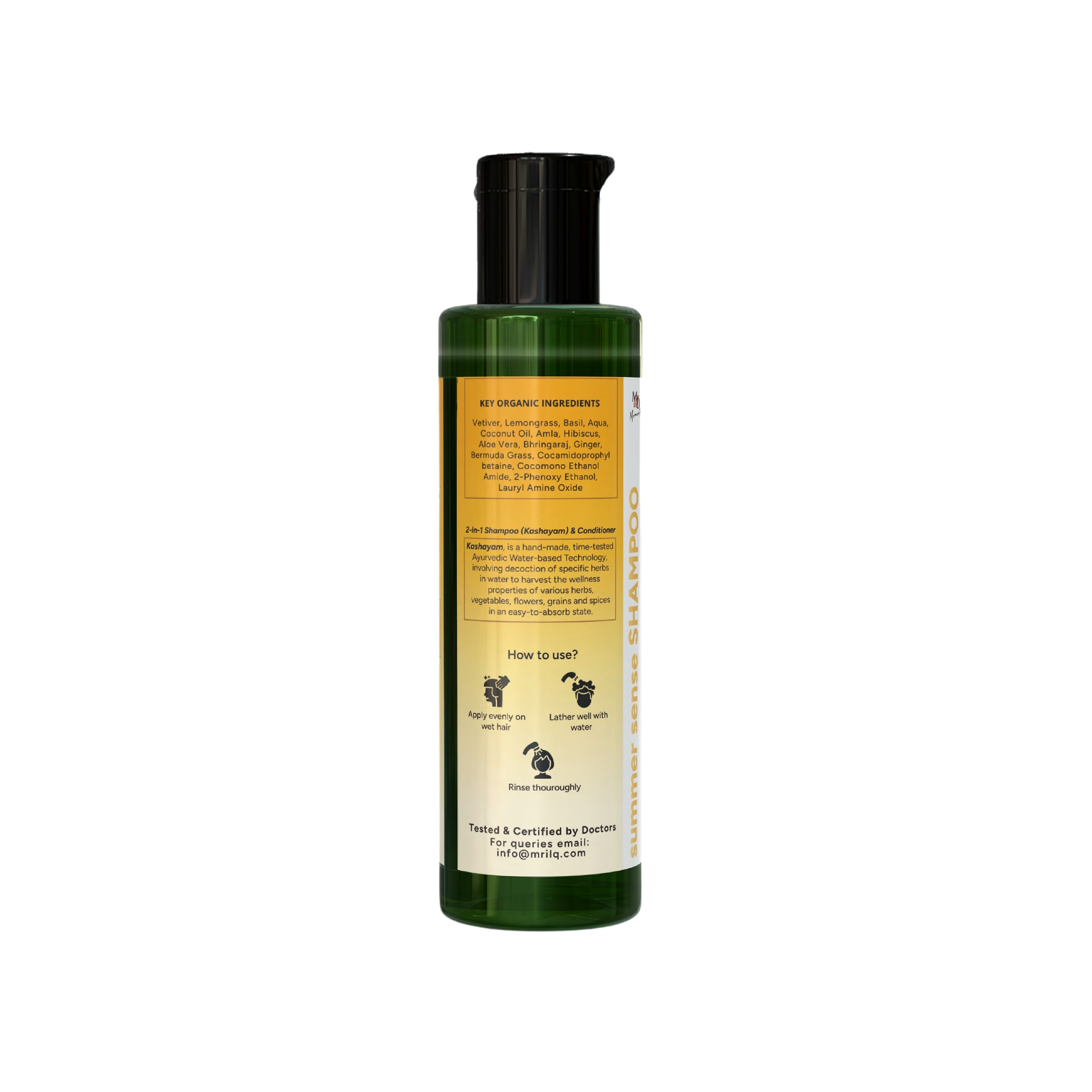 MrilQ Mint Magic | Conditioning Shampoo | Dandruff, Oil & Infection Control | Sulphate, Paraben & SLS Free