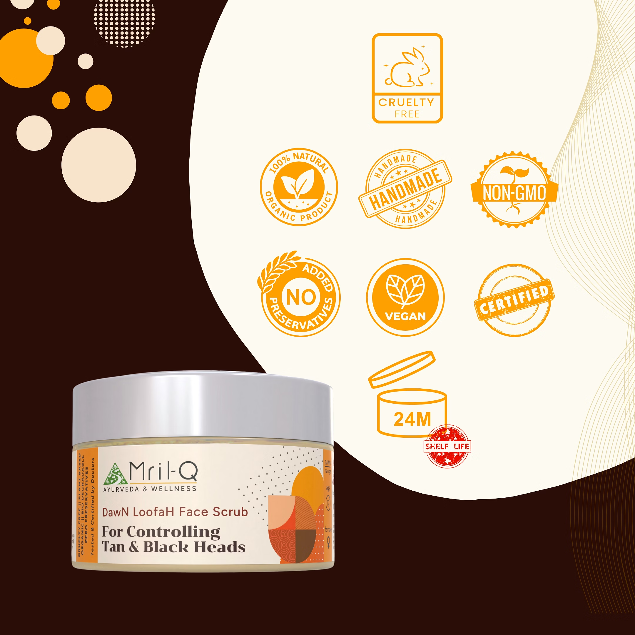 MrilQ Dawn Face Loofah | Exfoliator & Scrub | De- Tan | Blackhead Removal | Whitehead Removal | All skin types