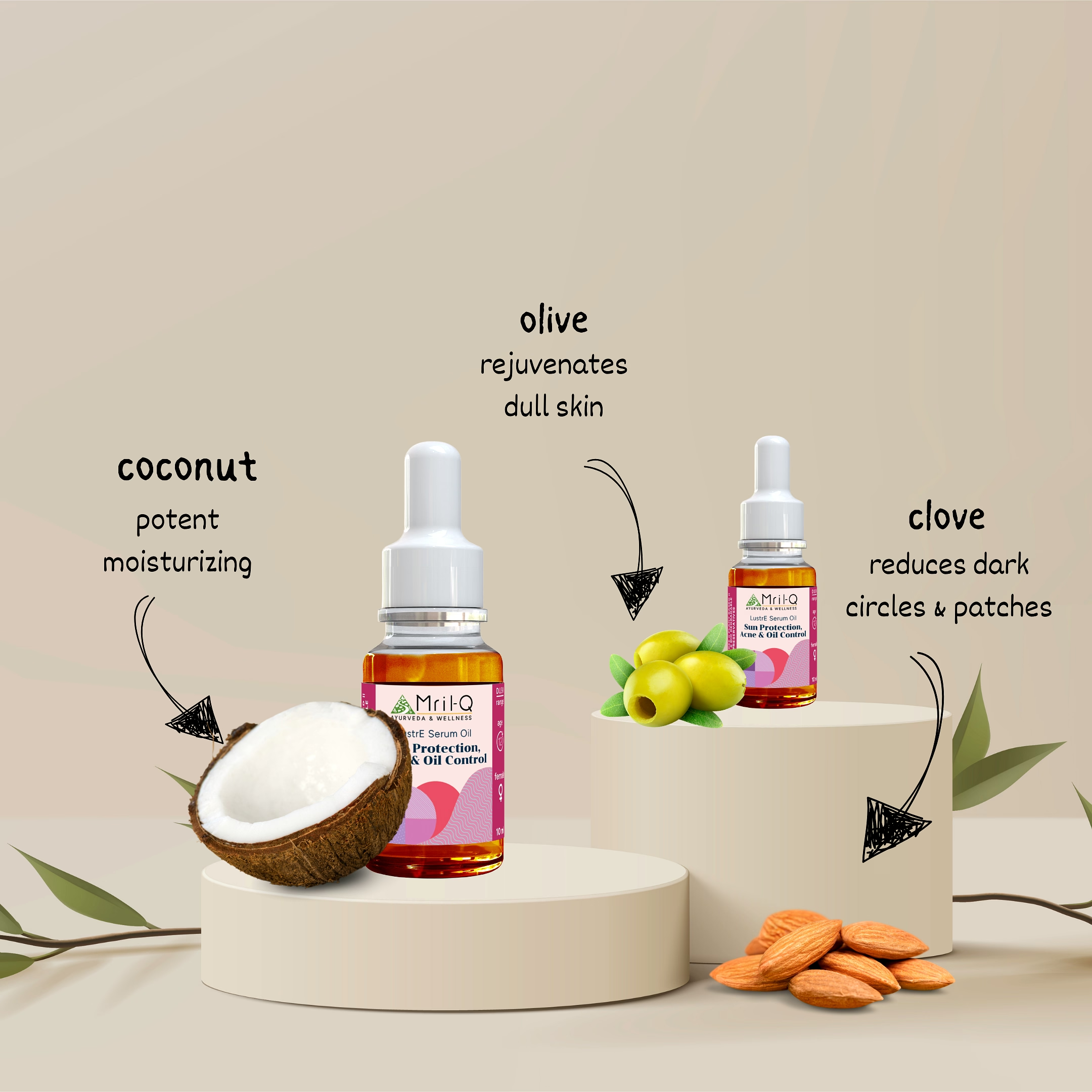 MrilQ Lustre Face Serum Oil | Acne, Pimple & Oil Control | Natural lightweight moisturizer | Daily Use | All skin types
