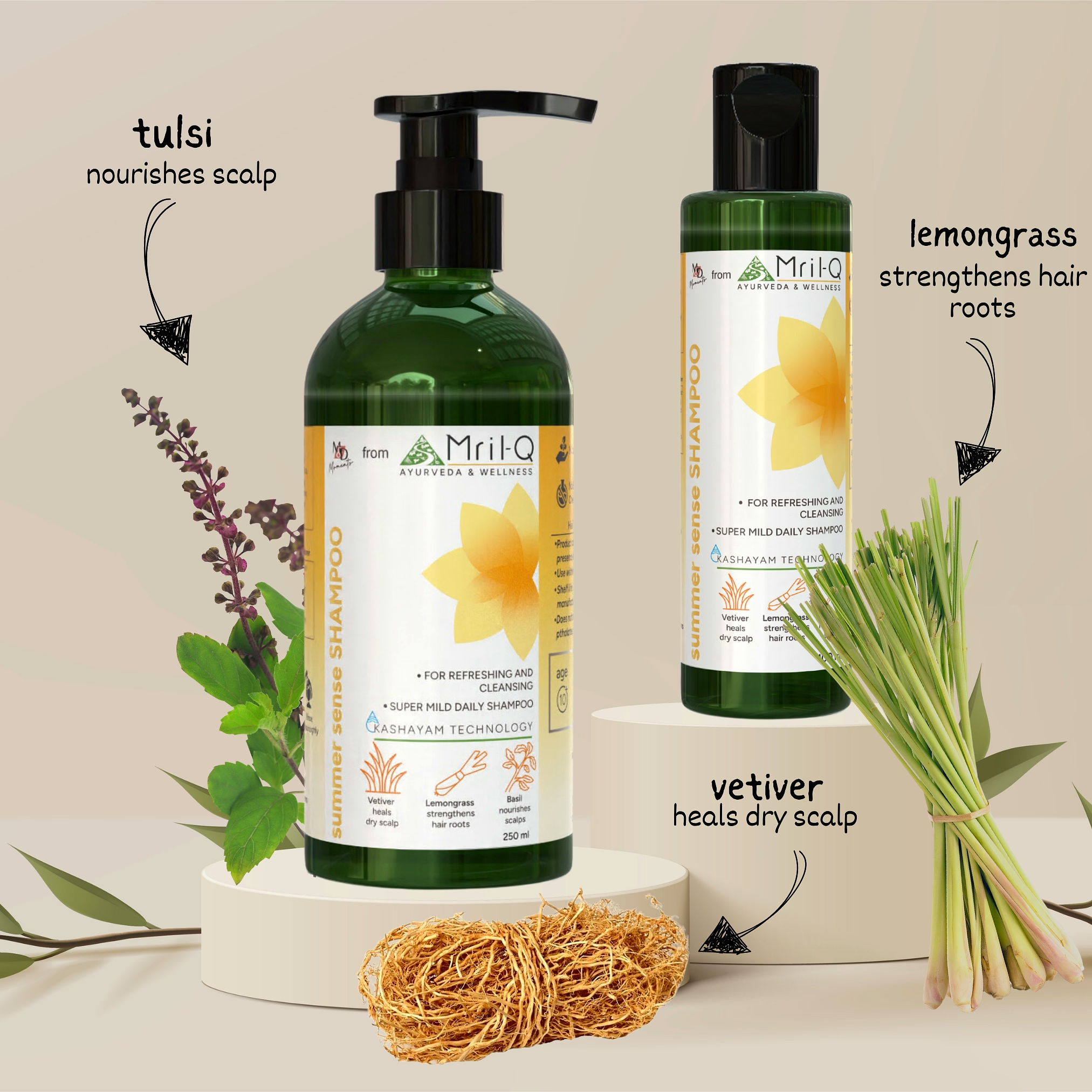 MrilQ Mint Magic | Conditioning Shampoo | Dandruff, Oil & Infection Control | Sulphate, Paraben & SLS Free