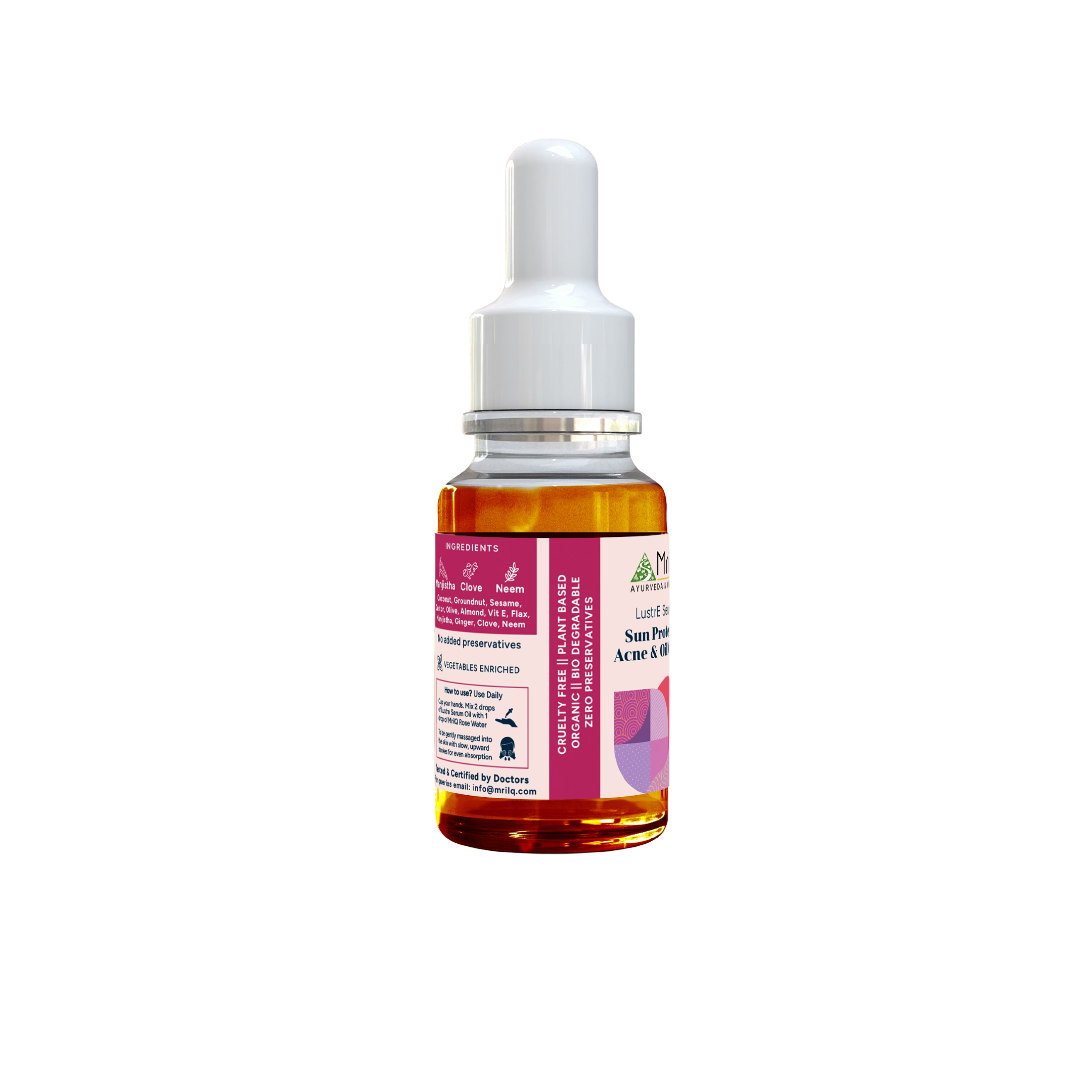 MrilQ Lustre Face Serum Oil | Acne, Pimple & Oil Control | Natural lightweight moisturizer | Daily Use | All skin types
