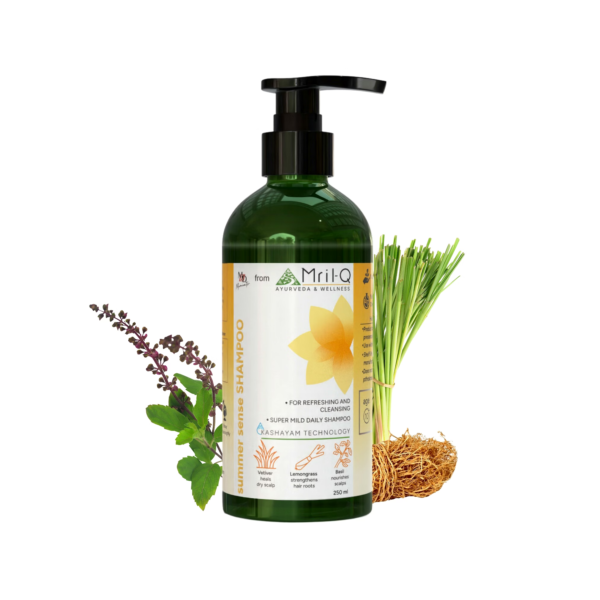 MrilQ Mint Magic | Conditioning Shampoo | Dandruff, Oil & Infection Control | Sulphate, Paraben & SLS Free