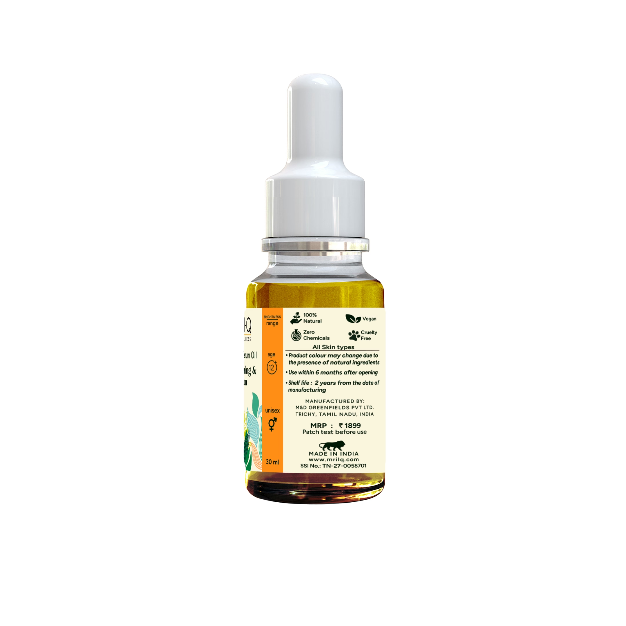 MrilQ Golden Drop Serum Oil | Instant Glow & Hydration| Vit C Serum | All Skin Types