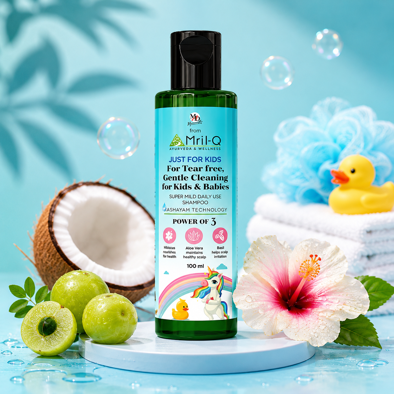 MrilQ Just for Kids | Mild Conditioning Shampoo | Daily Use |No Tears | Heals Itchy Scalp & Cradle Cap | Sulphate, Paraben & SLS Free