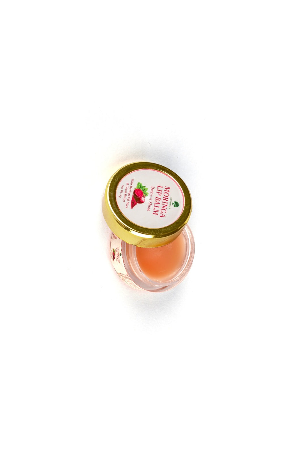 Chemmala Moringa Lip Balm – Beetroot Shine | Herbal Non-Tinted Lip Moisturizer with Shea & Cocoa Butter | Repairs Dry & Chapped Lips | 8g