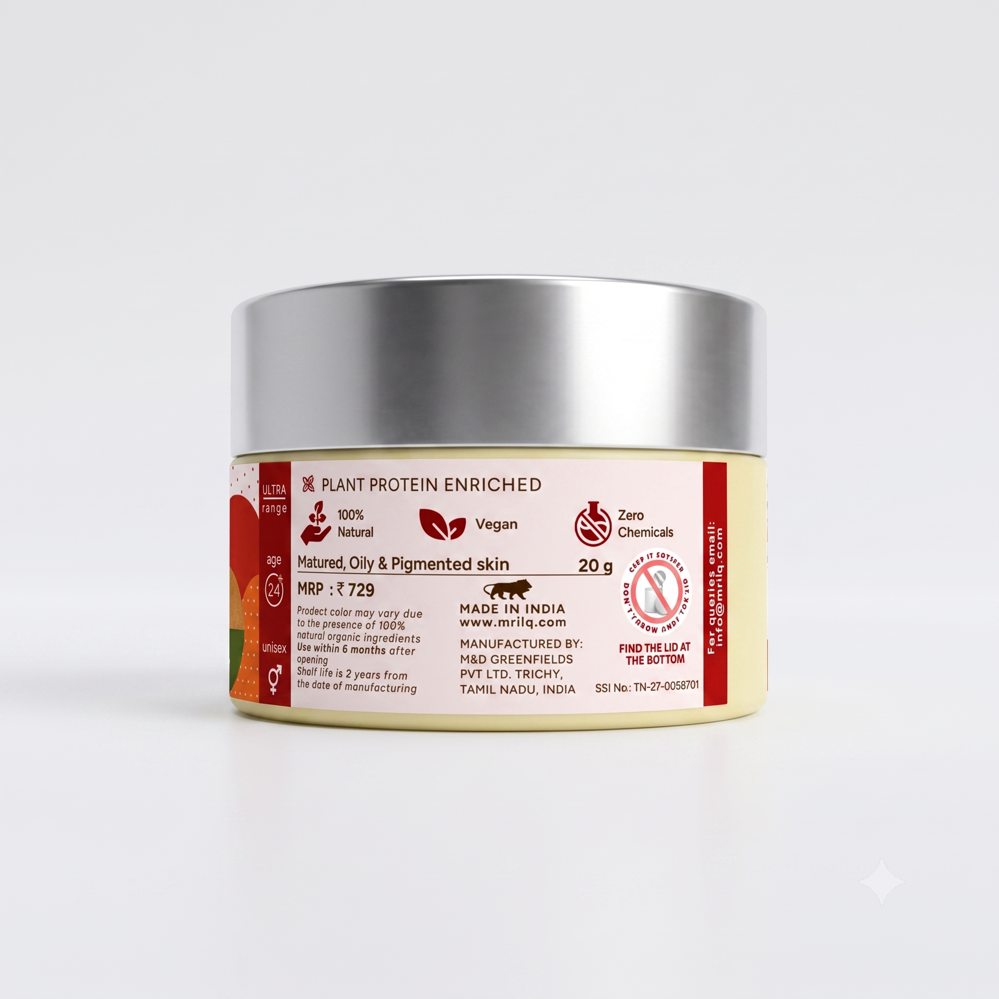 MrilQ Ultra Face Loofah | Exfoliator & Scrub | Anti Ageing | Age spots and Hyperpigmentation | Natural Collagen | Mature Skin