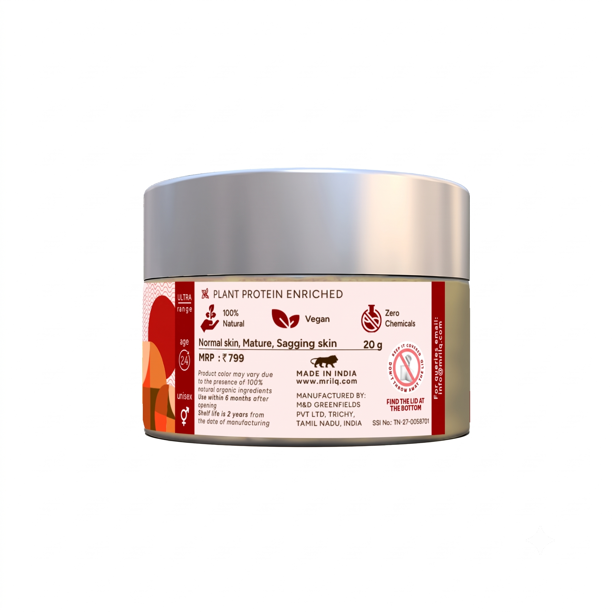 MrilQ Ultralite Face Pack | Anti Ageing | Age spots and Blemish Reduction | Mature Skin