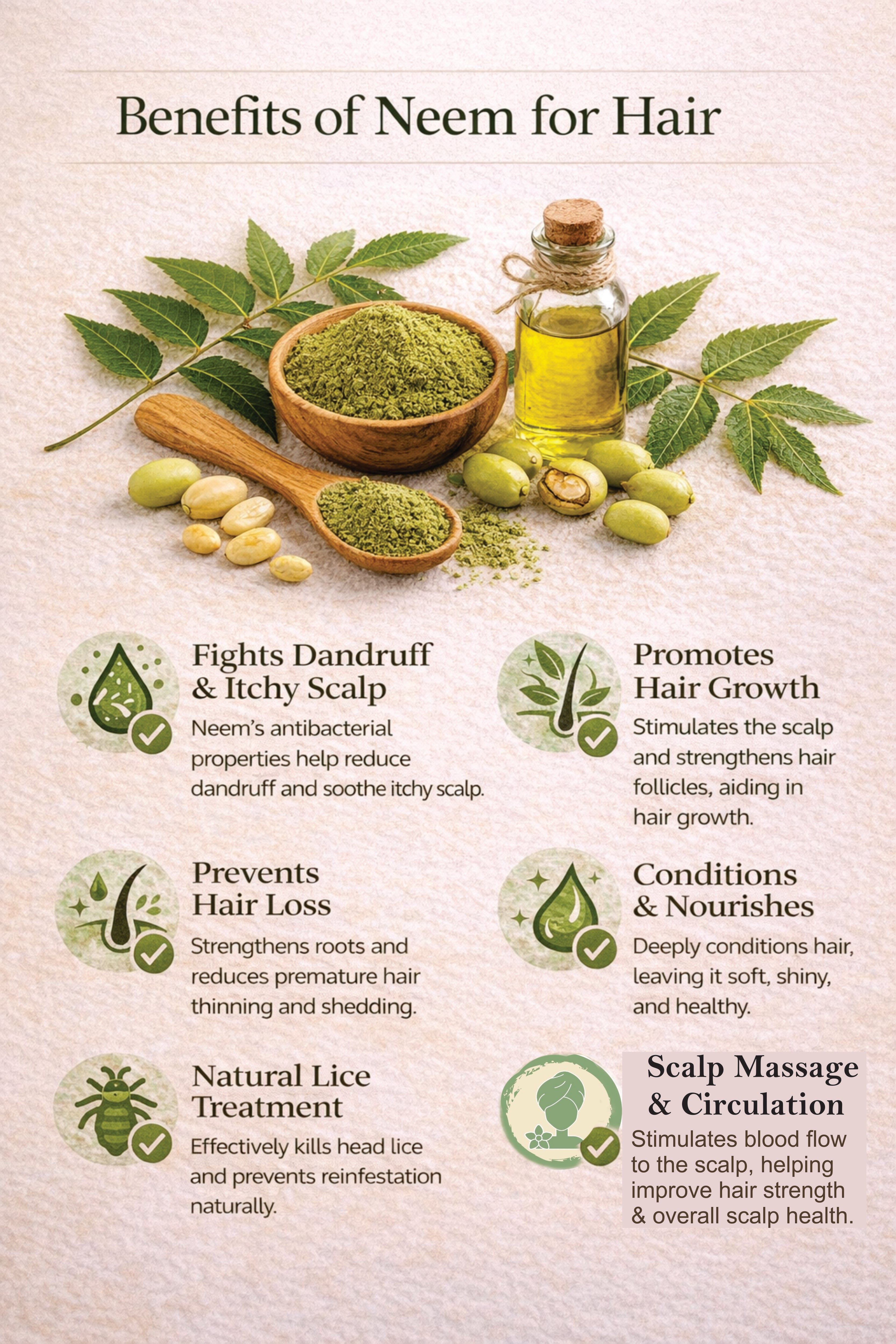 Chemmala Neem Wood Comb – Anti-Dandruff, Anti-Static, Gentle Scalp Care | Handmade Herbal Hair Comb