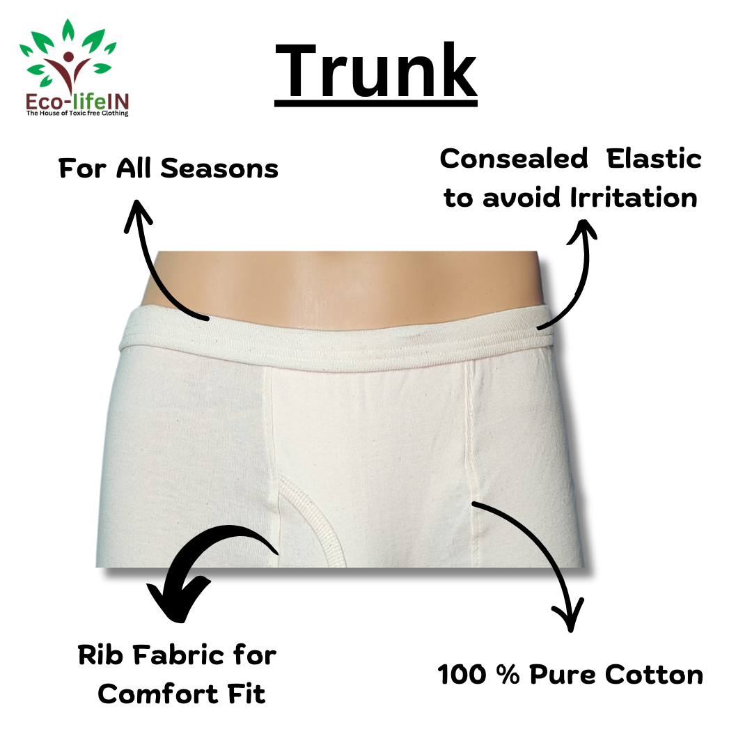 Eco Life Men's Toxic free Rib Trunk Organic Cotton - Pack of 3